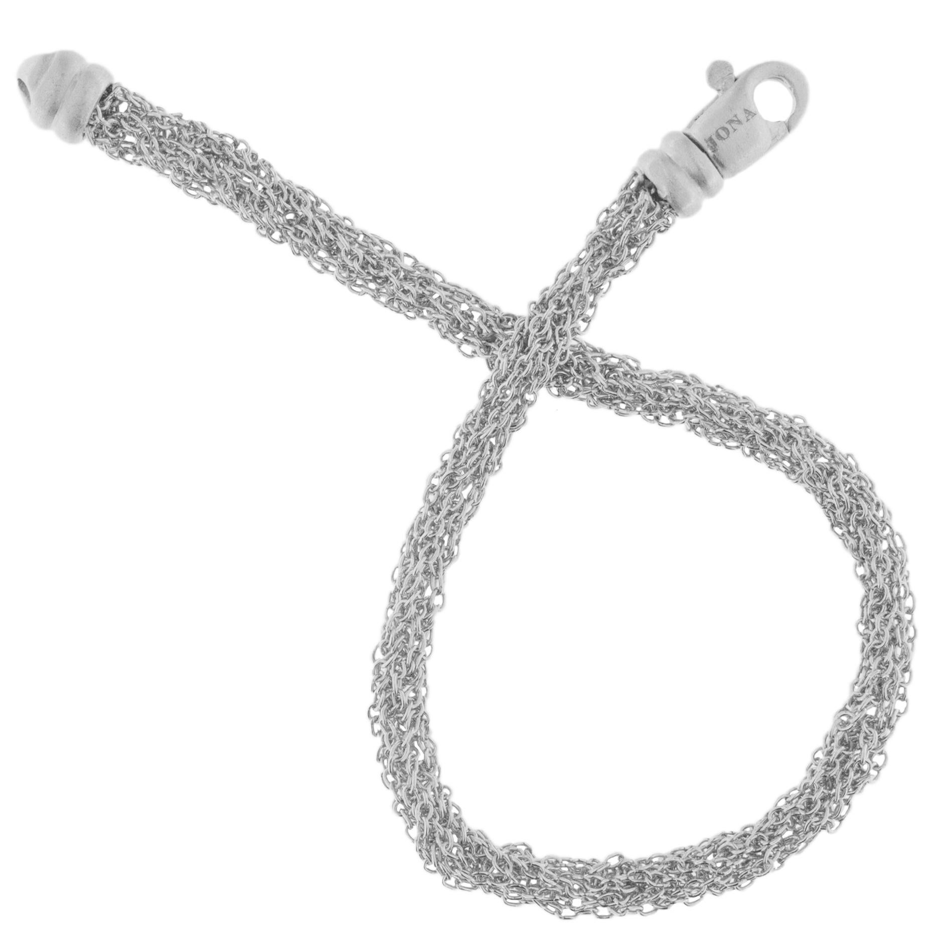 Women's or Men's Jona Sterling Silver Woven Multiple Chain Bracelet