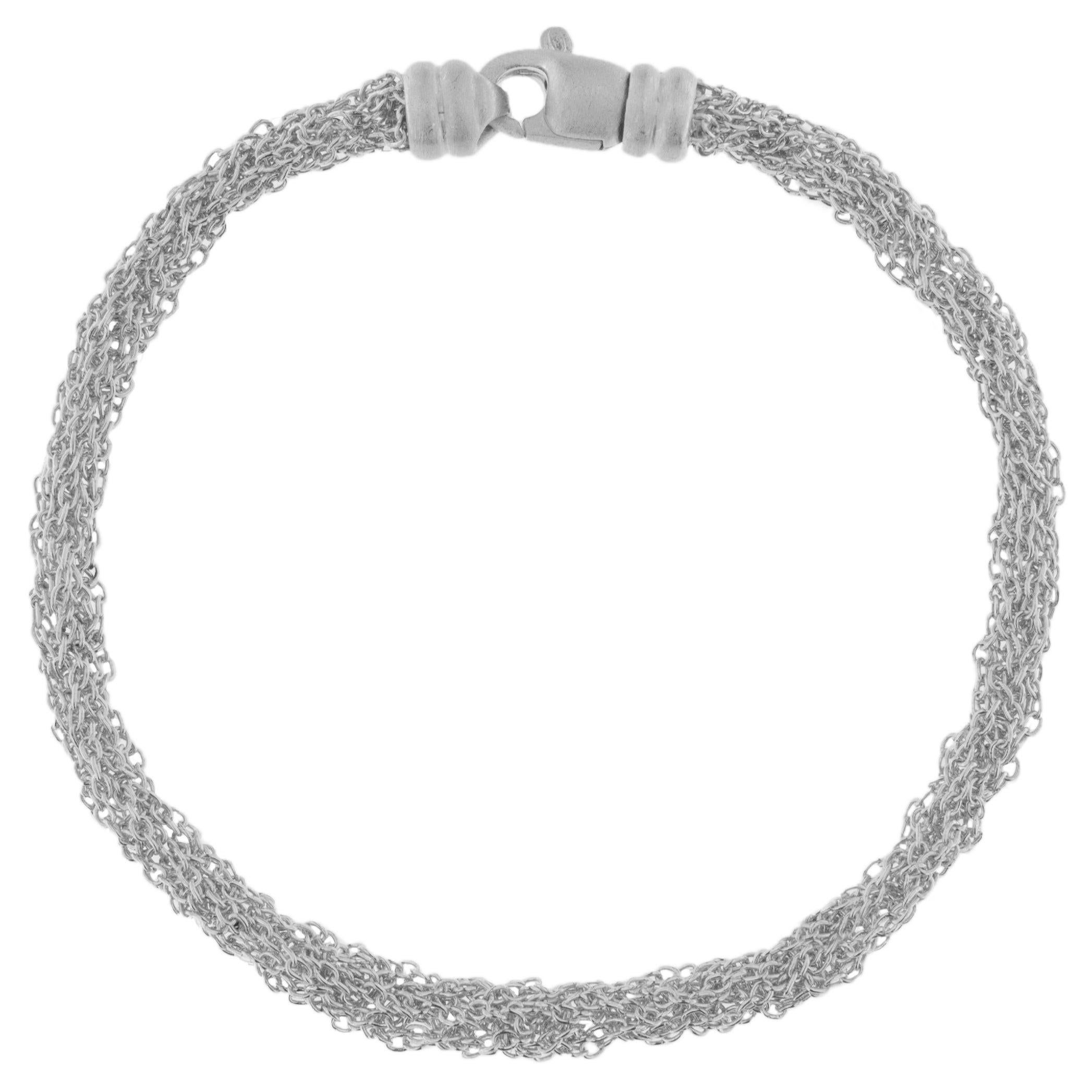 Jona Sterling Silver Woven Multiple Chain Bracelet