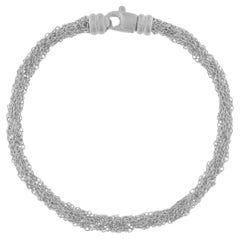 Jona Sterling Silver Woven Multiple Chain Bracelet