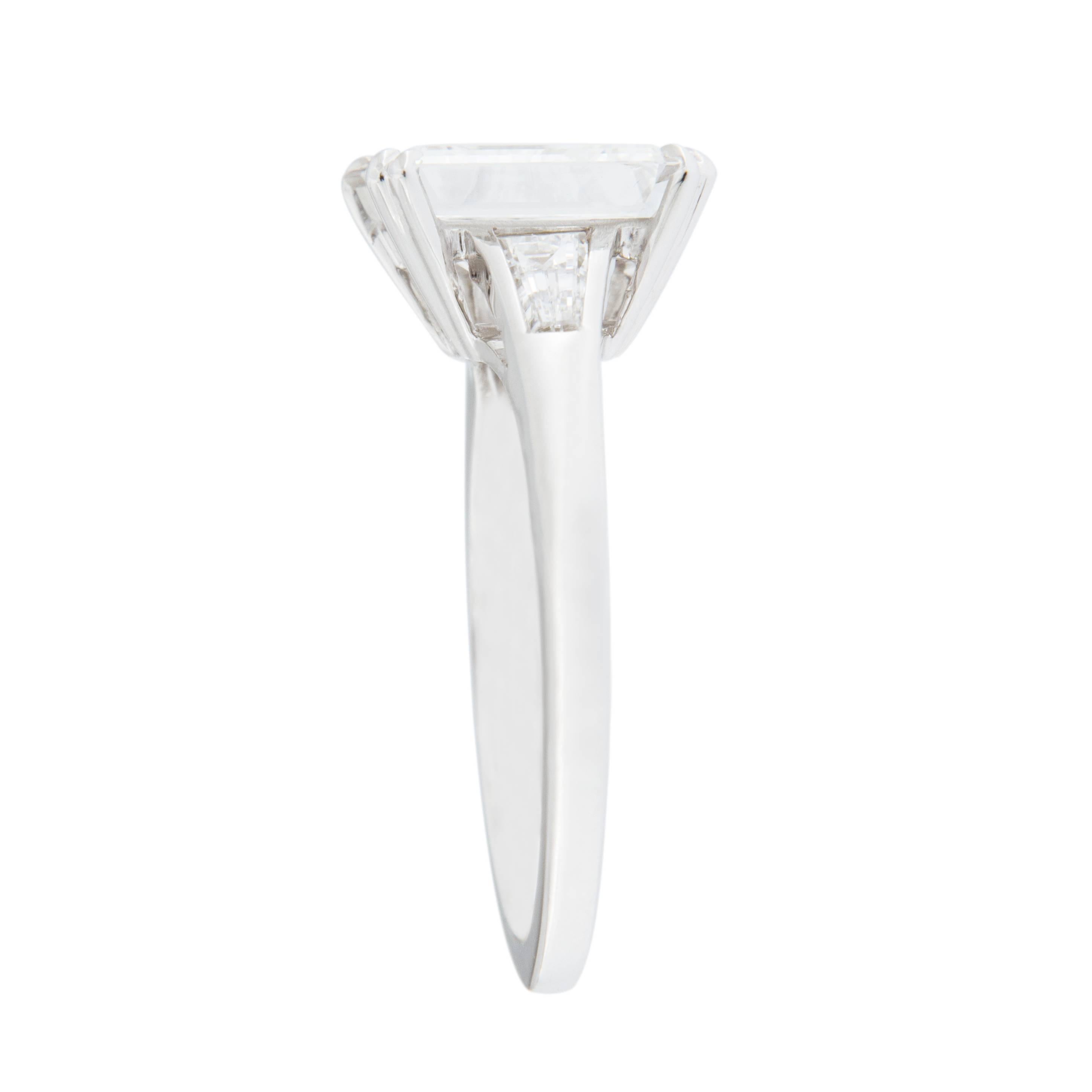 Women's Jona Three-Stone Engagement Ring 2.14 Ct. Emerald Cut White Diamond GIA Cert