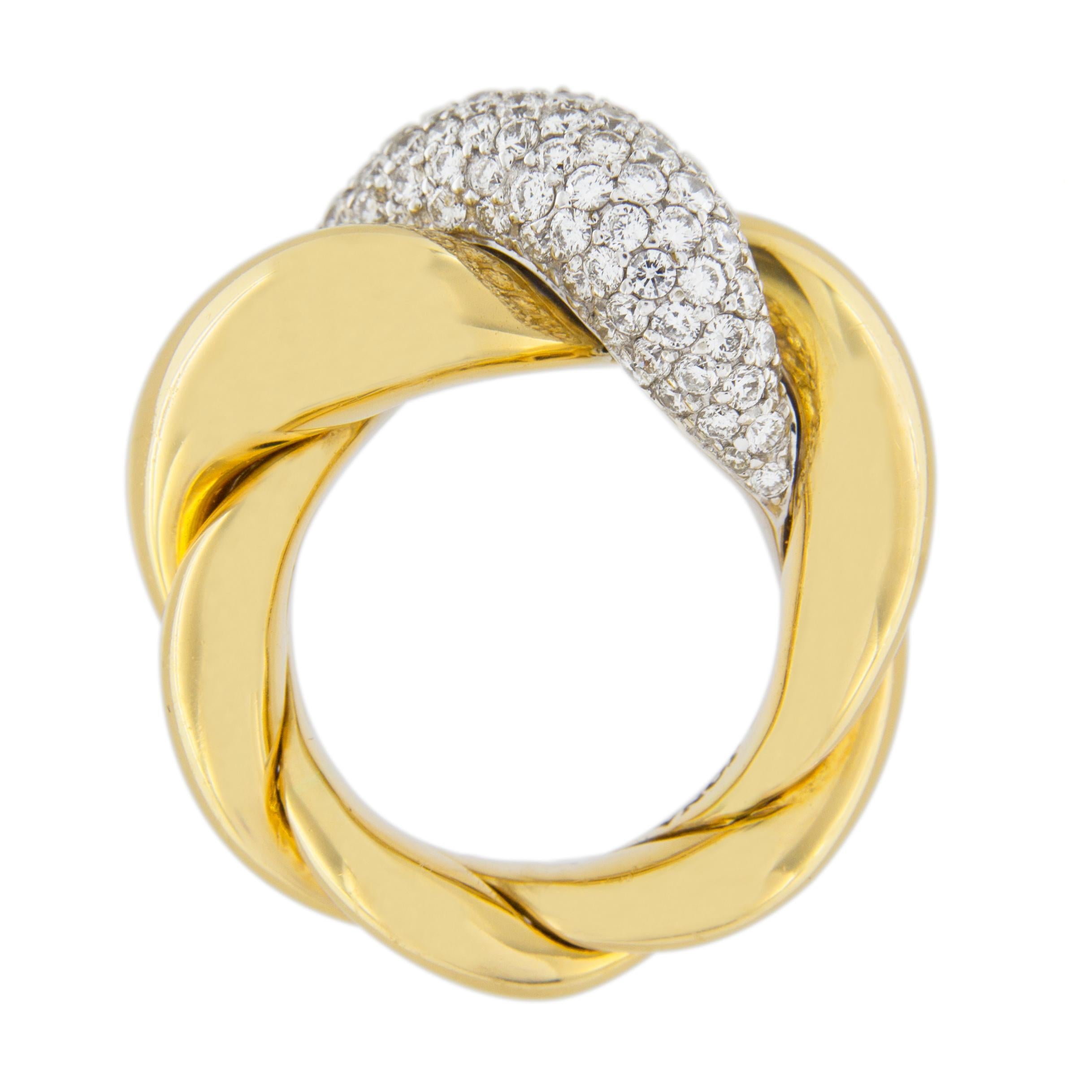 Alex Jona design collection, hand crafted in Italy, 18 karat yellow gold large 