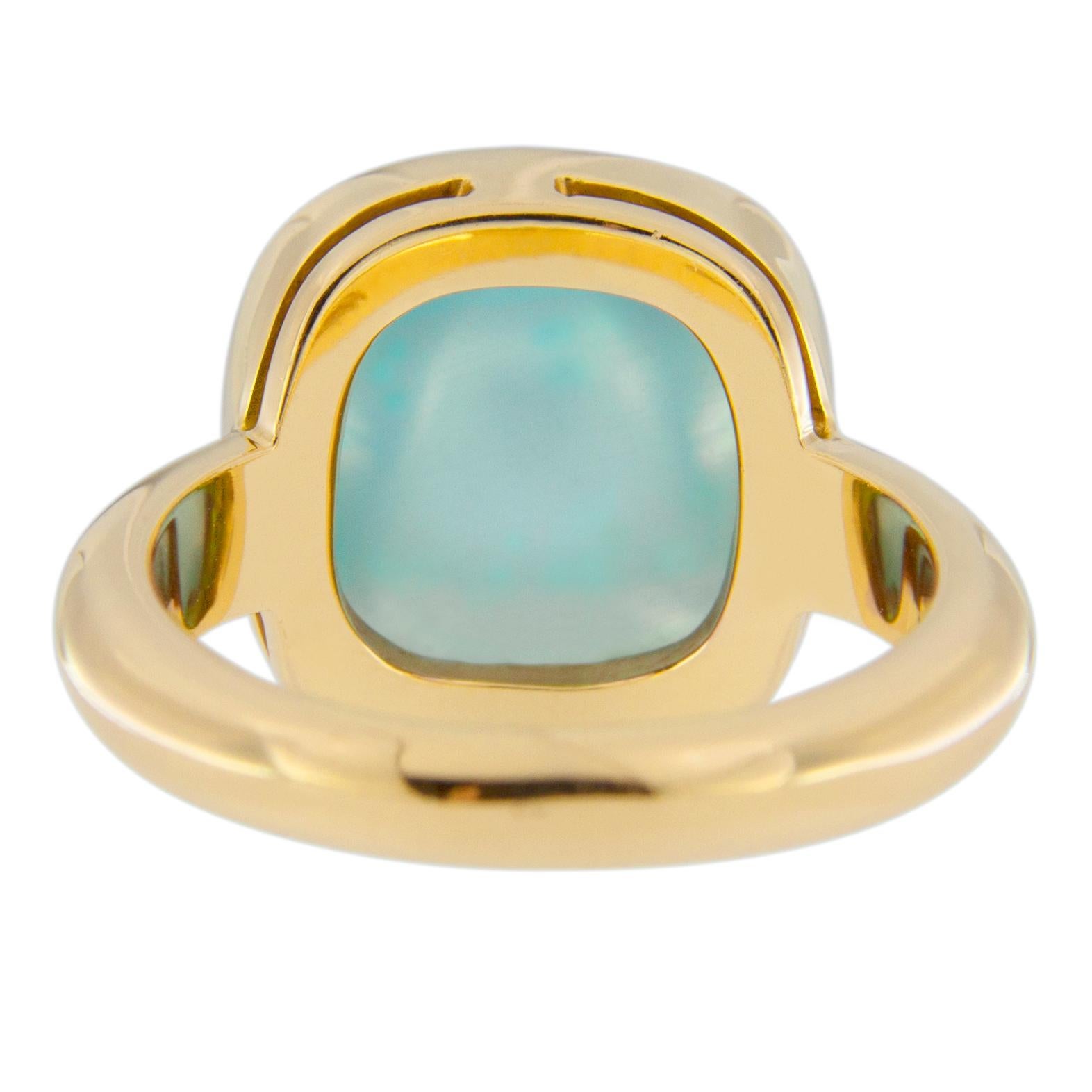 Jona Turquoise Quartz 18 Karat Yellow Gold Ring 5