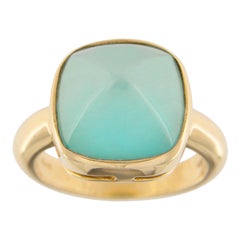 Jona Turquoise Quartz 18 Karat Yellow Gold Ring
