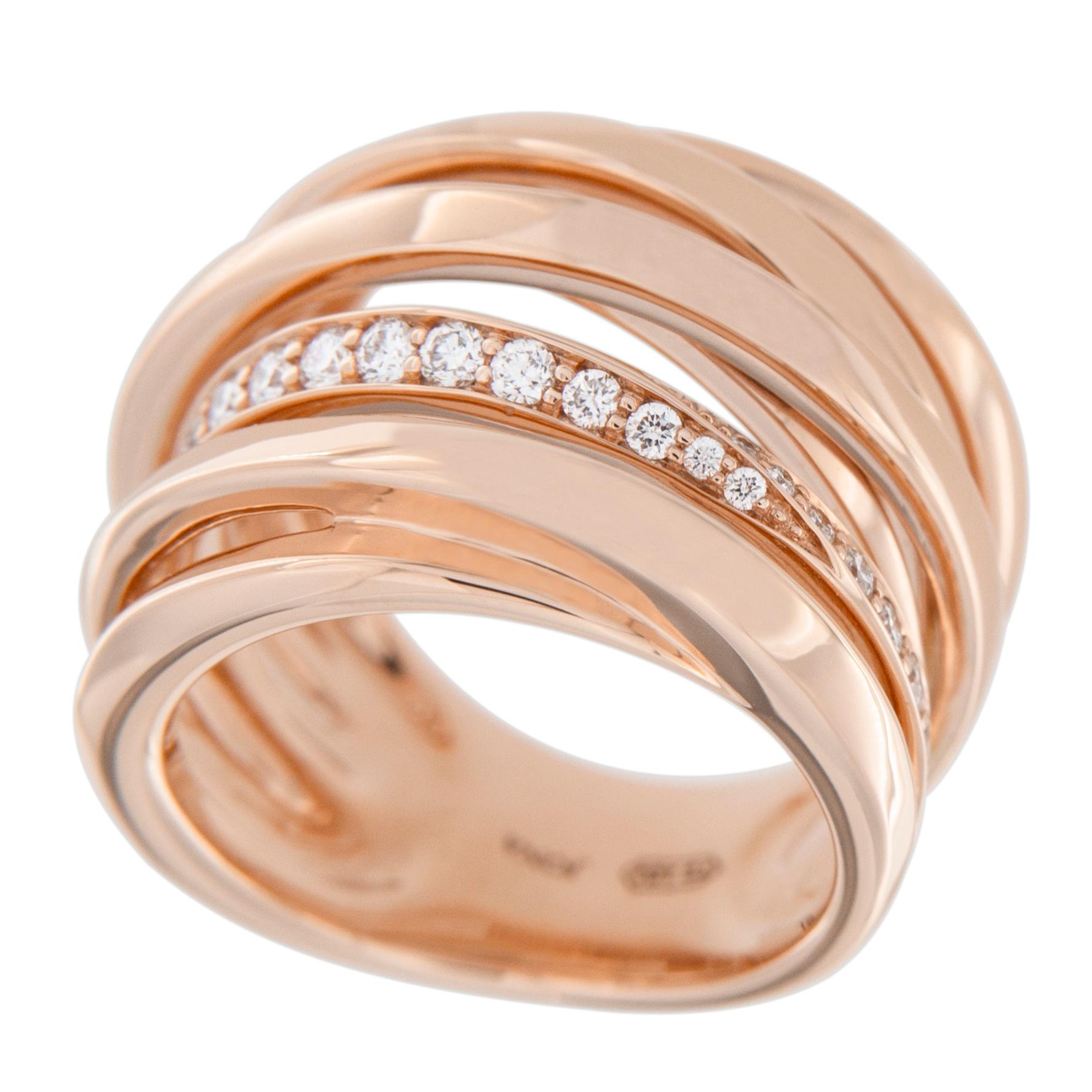 Jona White Diamond 18 Karat Rose Gold Band Ring 2