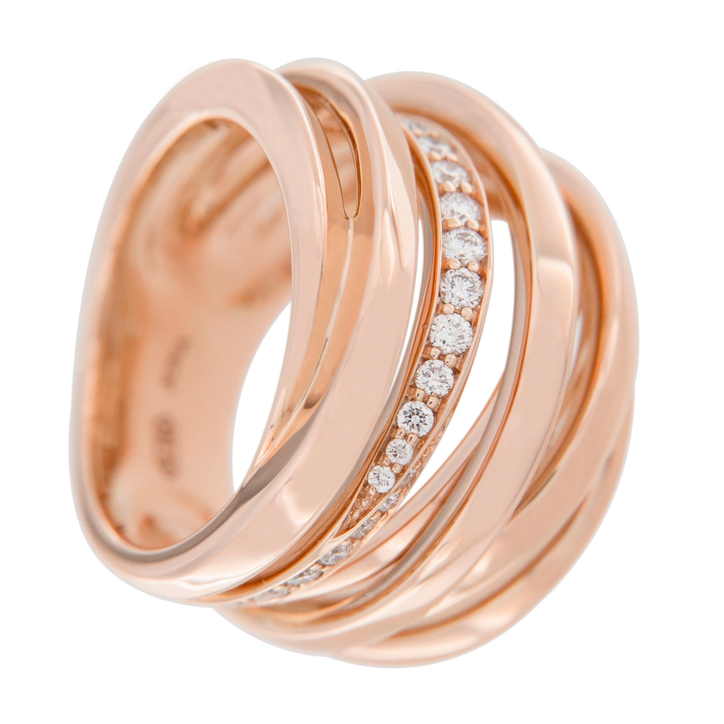 Jona White Diamond 18 Karat Rose Gold Band Ring