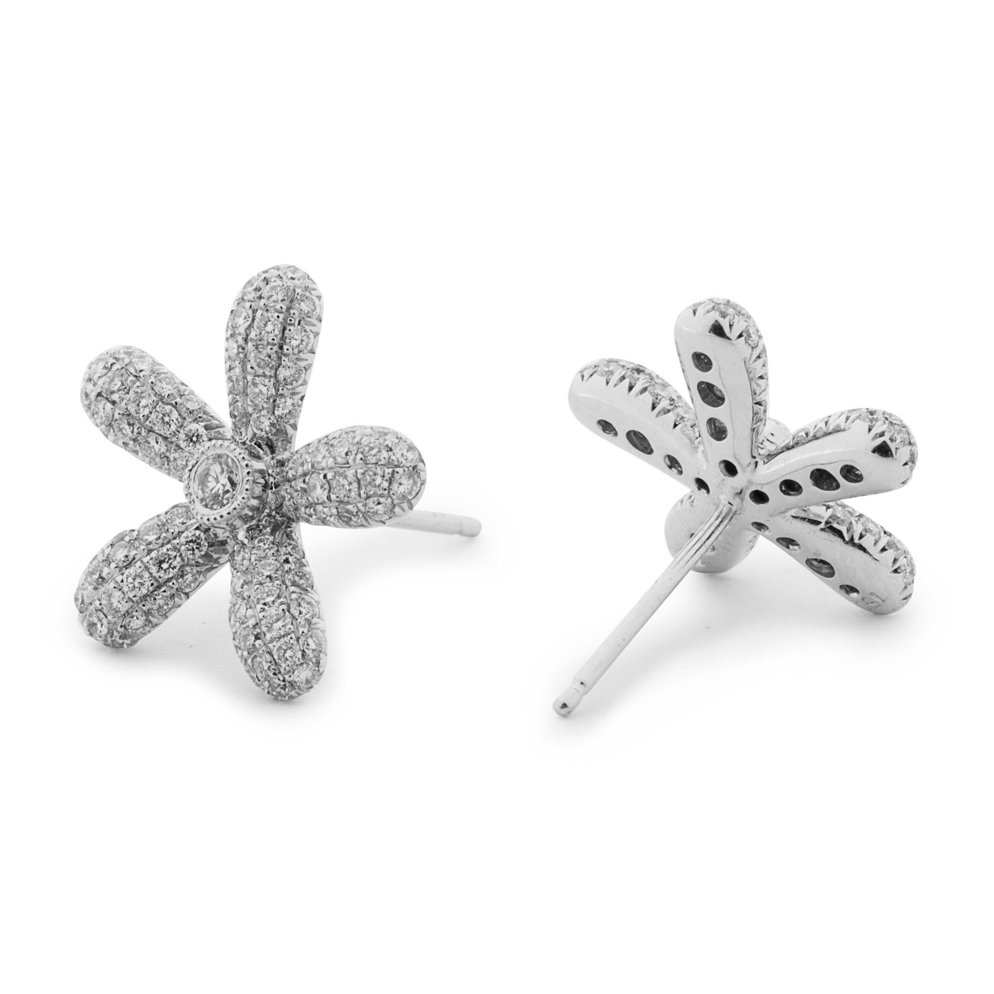 daisy diamond earrings