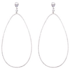 Alex Jona White Diamond 18 Karat White Gold Dangle Earrings