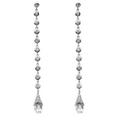 Alex Jona White Diamond 18 Karat White Gold Drop Earrings