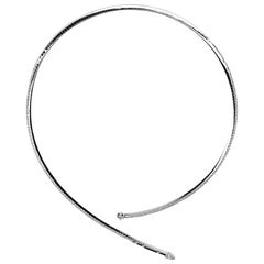 Alex Jona White Diamond 18 Karat White Gold Flexible Choker Necklace