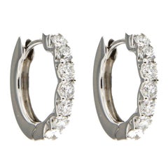 Jona White Diamond 18 Karat White Gold Hoop Earrings