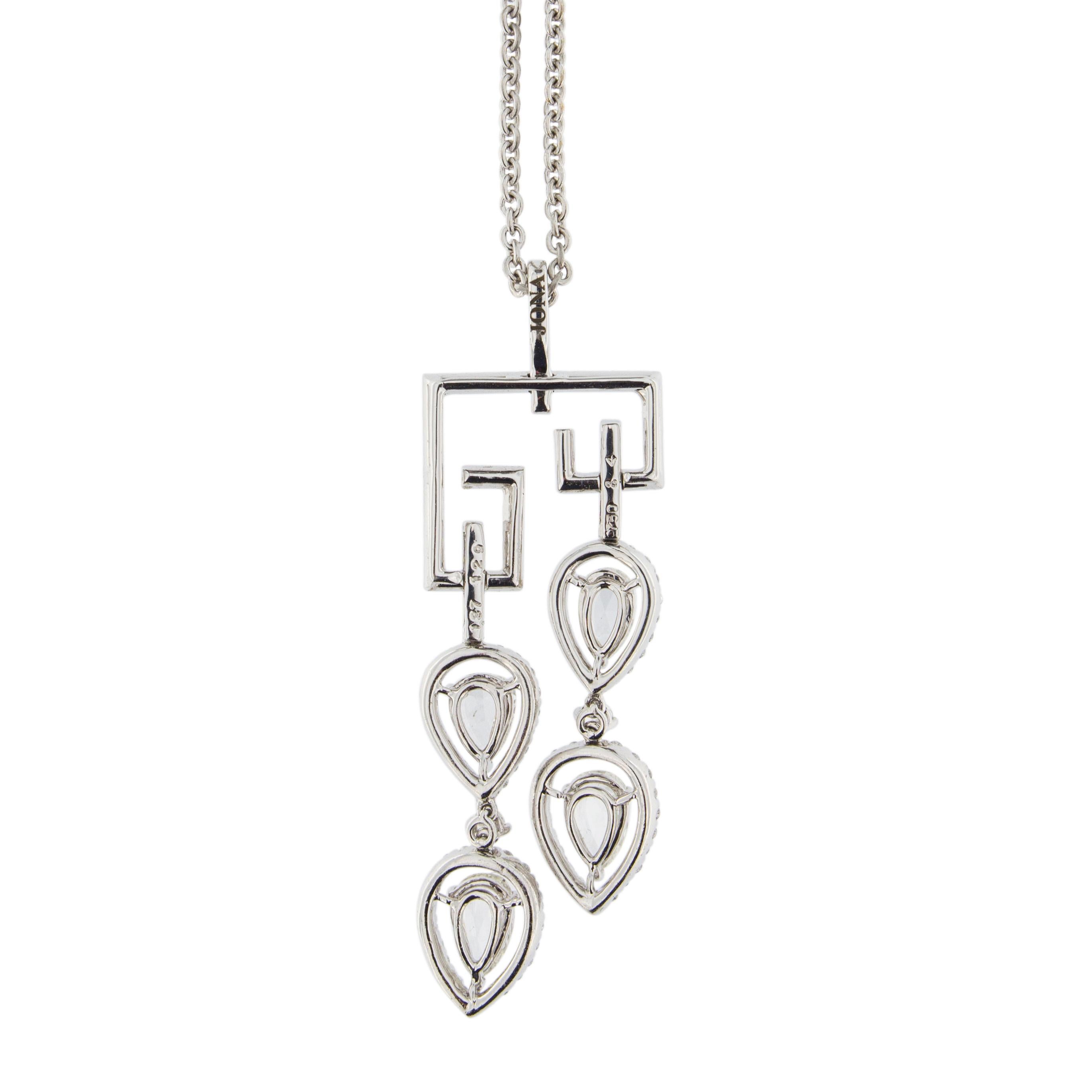 Jona White Diamond 18 Karat White Gold Pendant Necklace In New Condition In Torino, IT