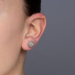 Alex Jona White Diamond 18 Karat White Gold Semi-Sphere Stud Earrings