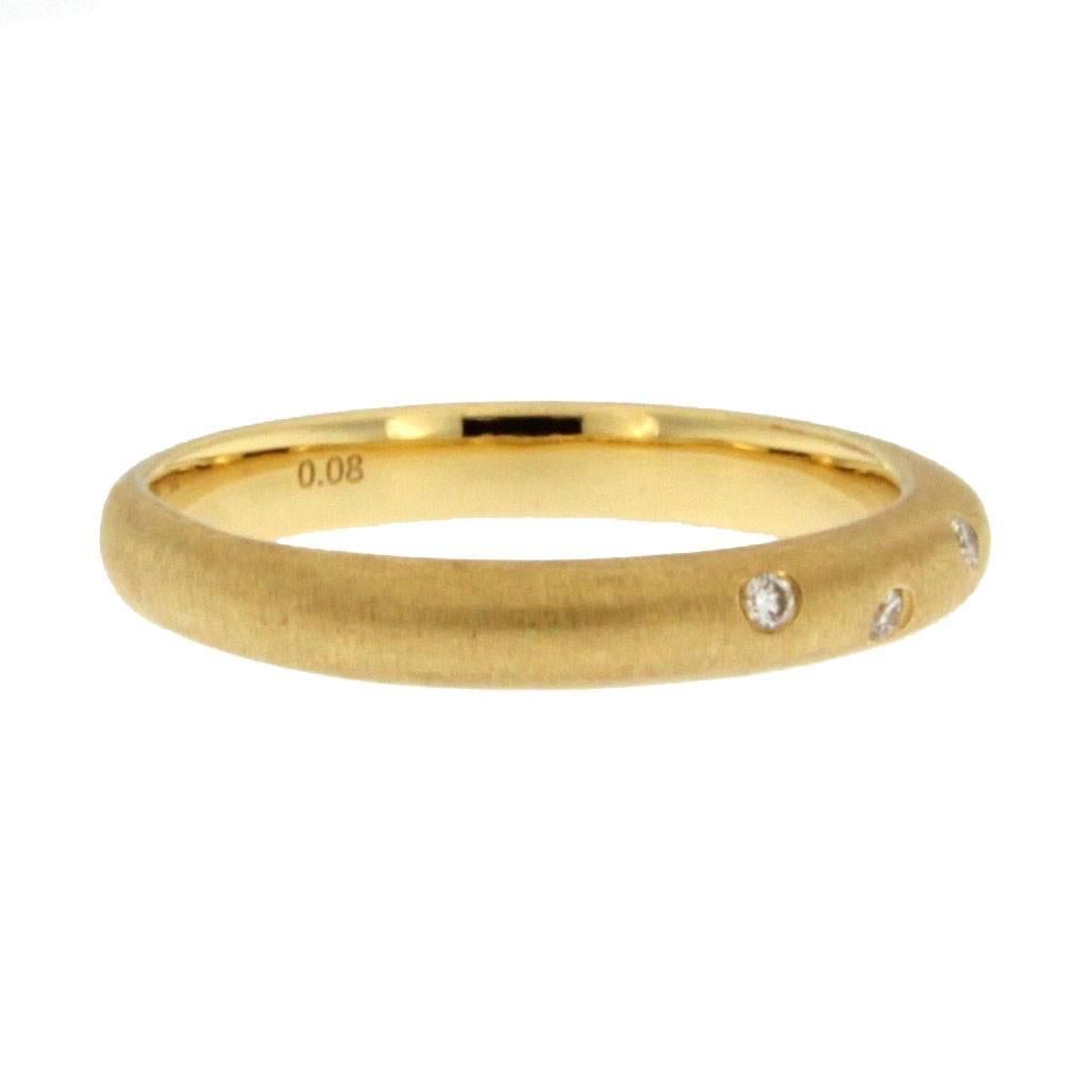 Jona White Diamond 18 Karat Yellow Gold Band Ring In New Condition In Torino, IT