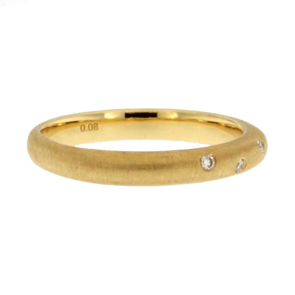 Alex Jona White Diamond 18 Karat Yellow Gold Band Ring In New Condition In Torino, IT