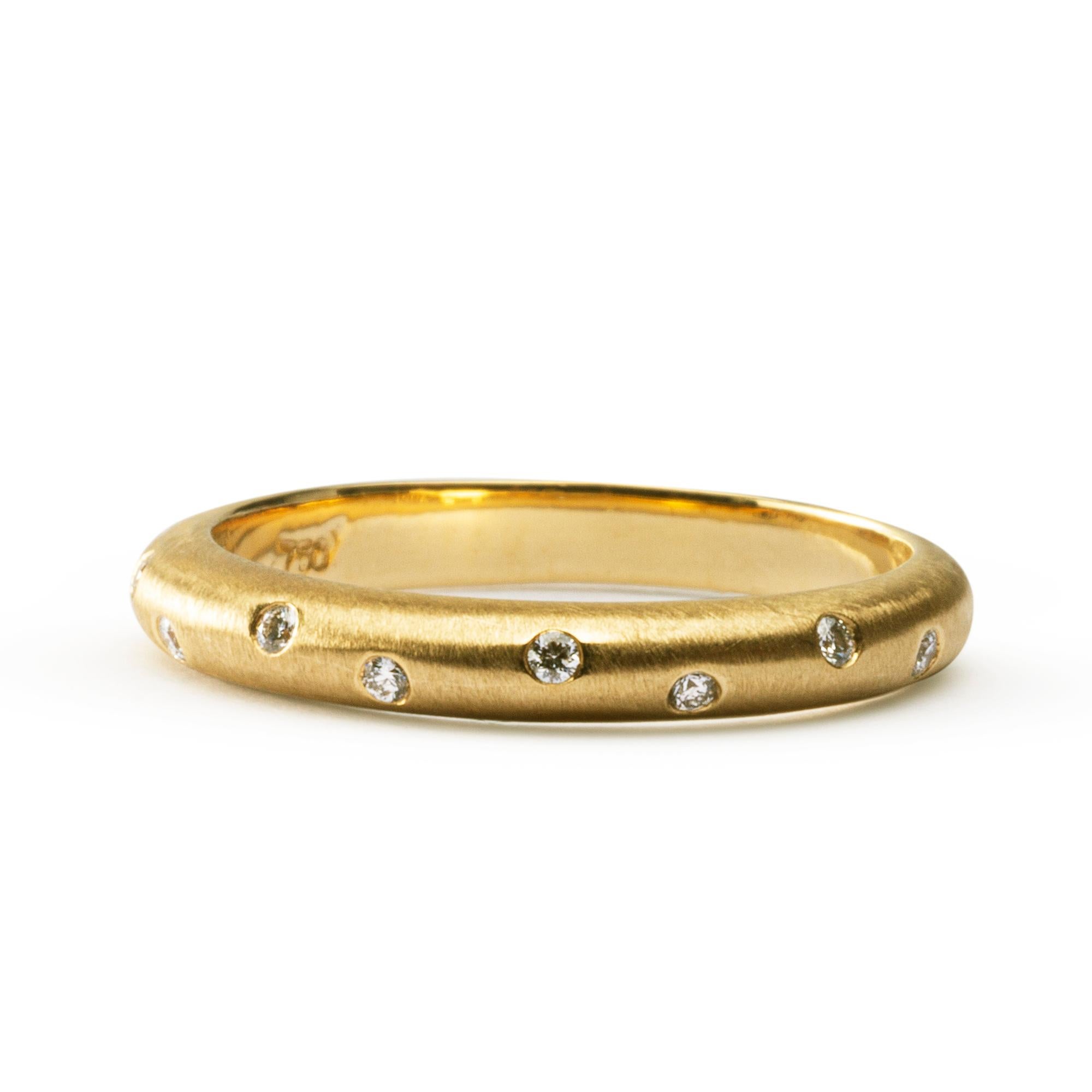 Women's Jona White Diamond 18 Karat Yellow Gold Band Ring