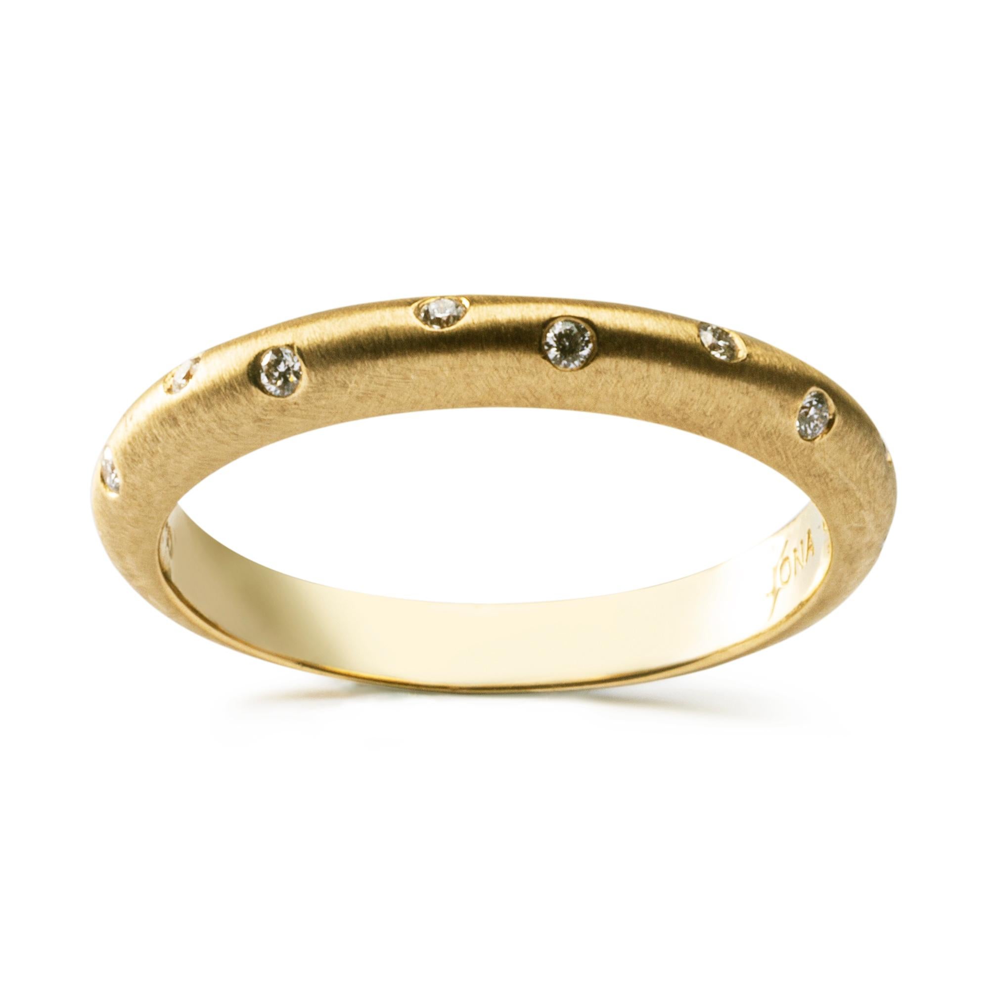 Jona White Diamond 18 Karat Yellow Gold Band Ring 2