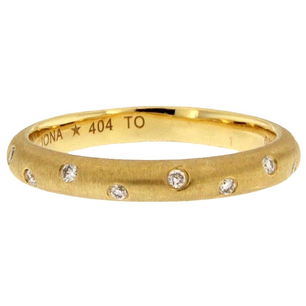 Jona White Diamond 18 Karat Yellow Gold Band Ring
