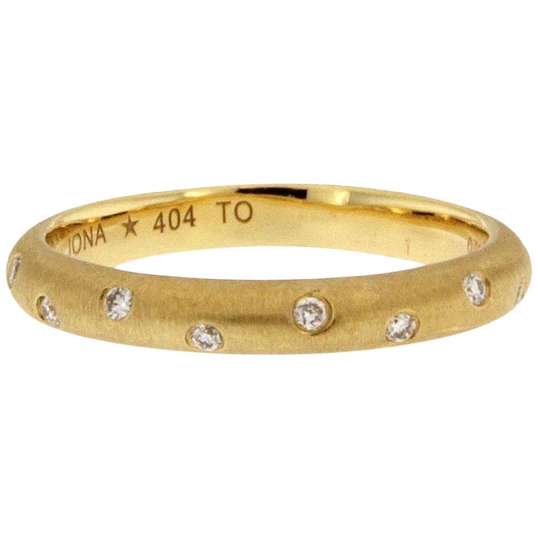 Alex Jona White Diamond 18 Karat Yellow Gold Band Ring at 1stDibs
