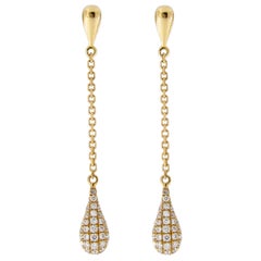 Jona White Diamond 18 Karat Yellow Gold Drop Earrings