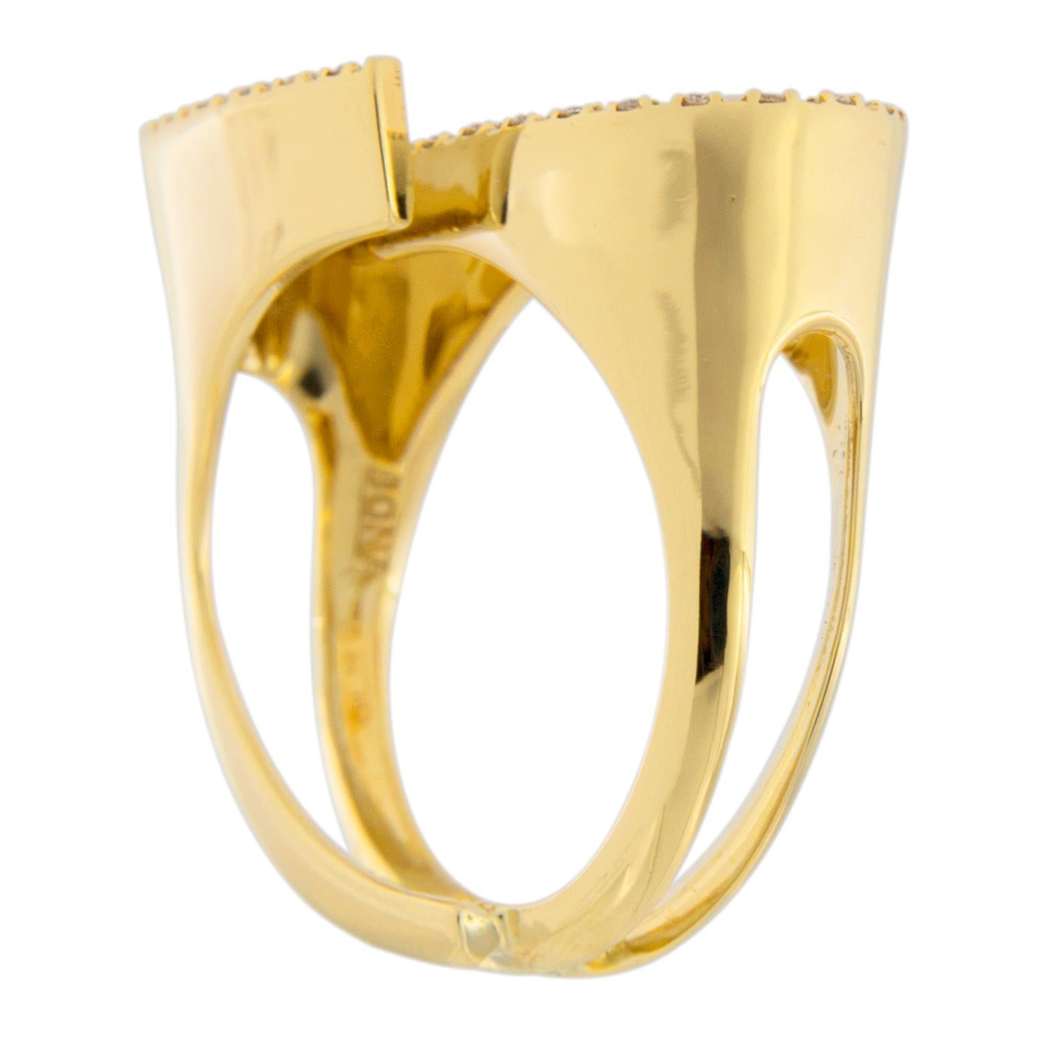Jona White Diamond 18 Karat Yellow Gold Ring In New Condition In Torino, IT
