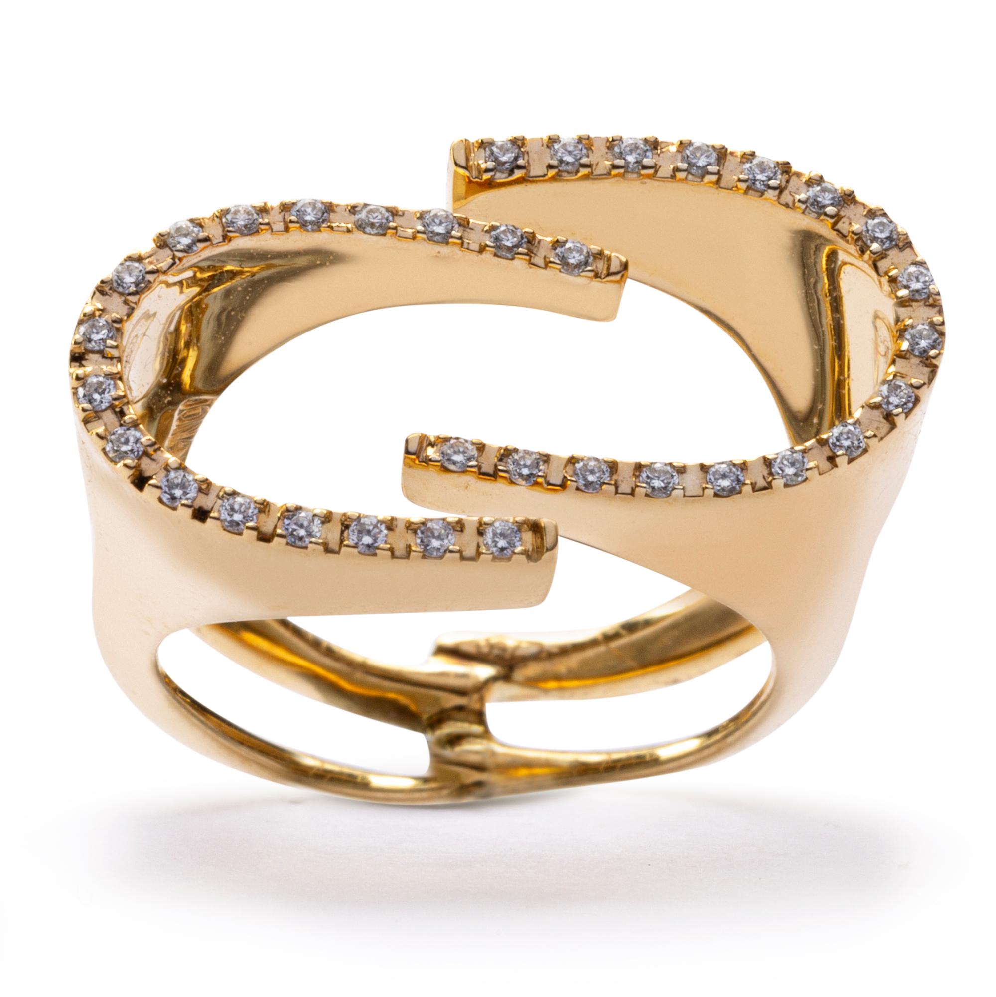 Women's Jona White Diamond 18 Karat Yellow Gold Ring