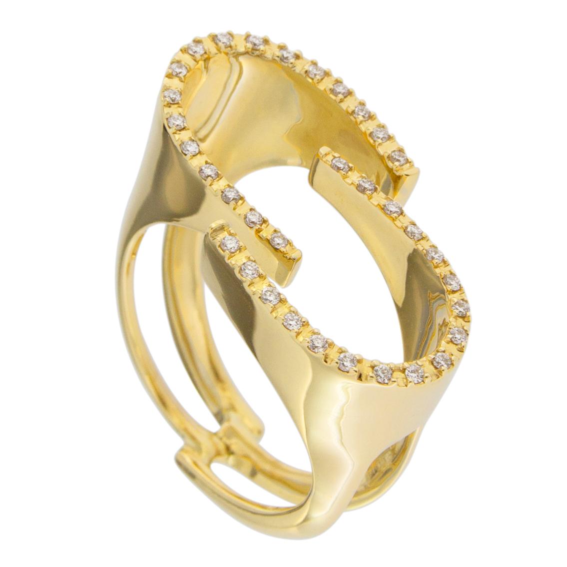 Jona White Diamond 18 Karat Yellow Gold Ring 1