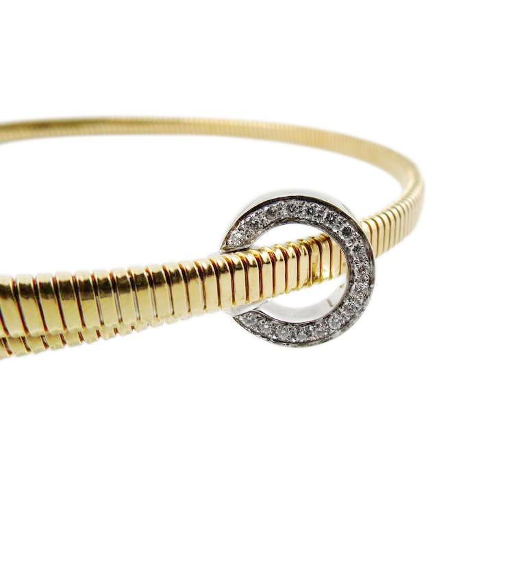 Contemporary Jona White Diamond 18 Karat Yellow Gold Tubogas Belt Choker Necklace