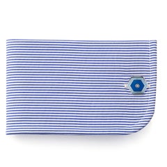 Boutons de manchette Jona en argent sterling émaillé de diamants blancs et de bleu