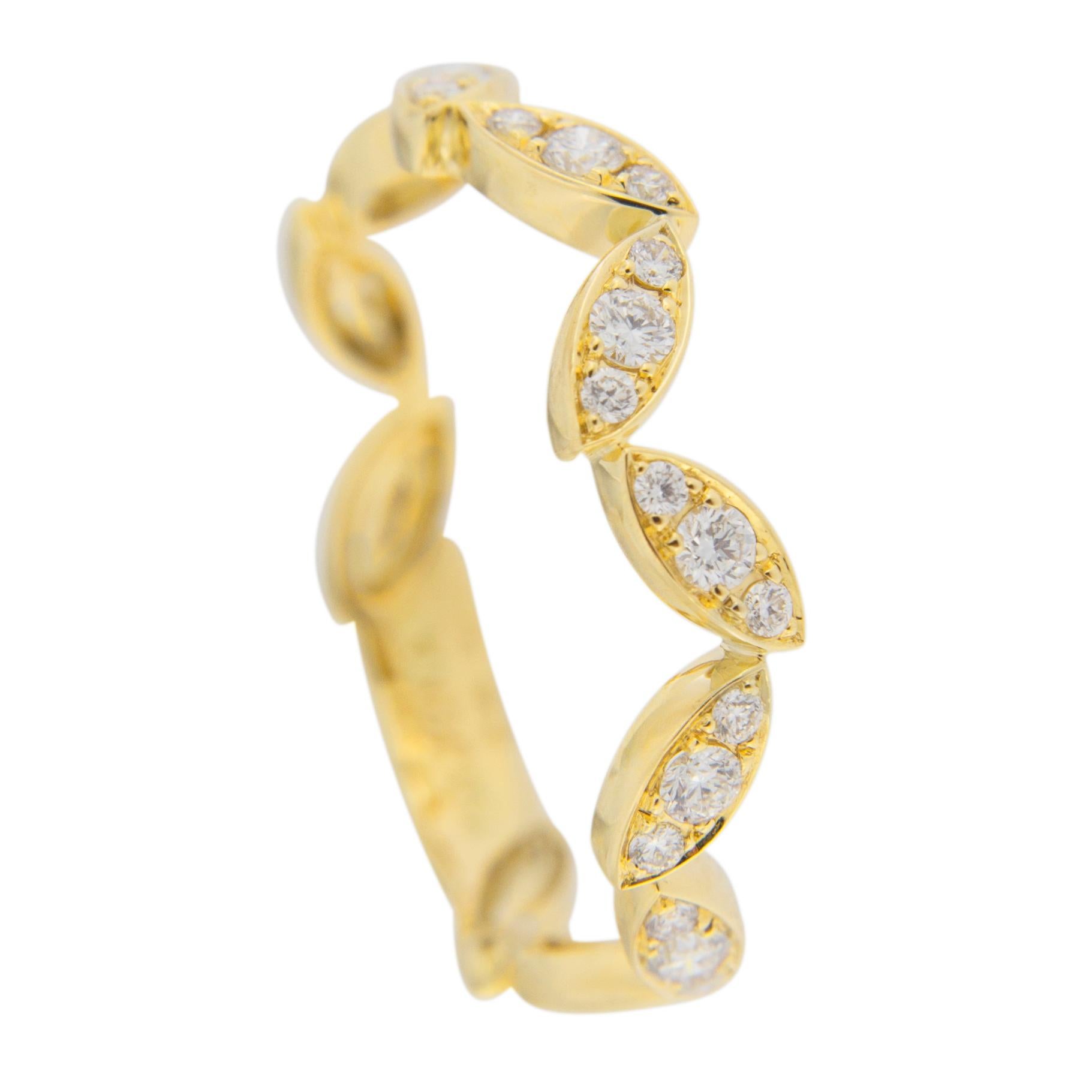 Taille ronde Alex Jona, bague en or jaune 18 carats et diamants blancs en vente
