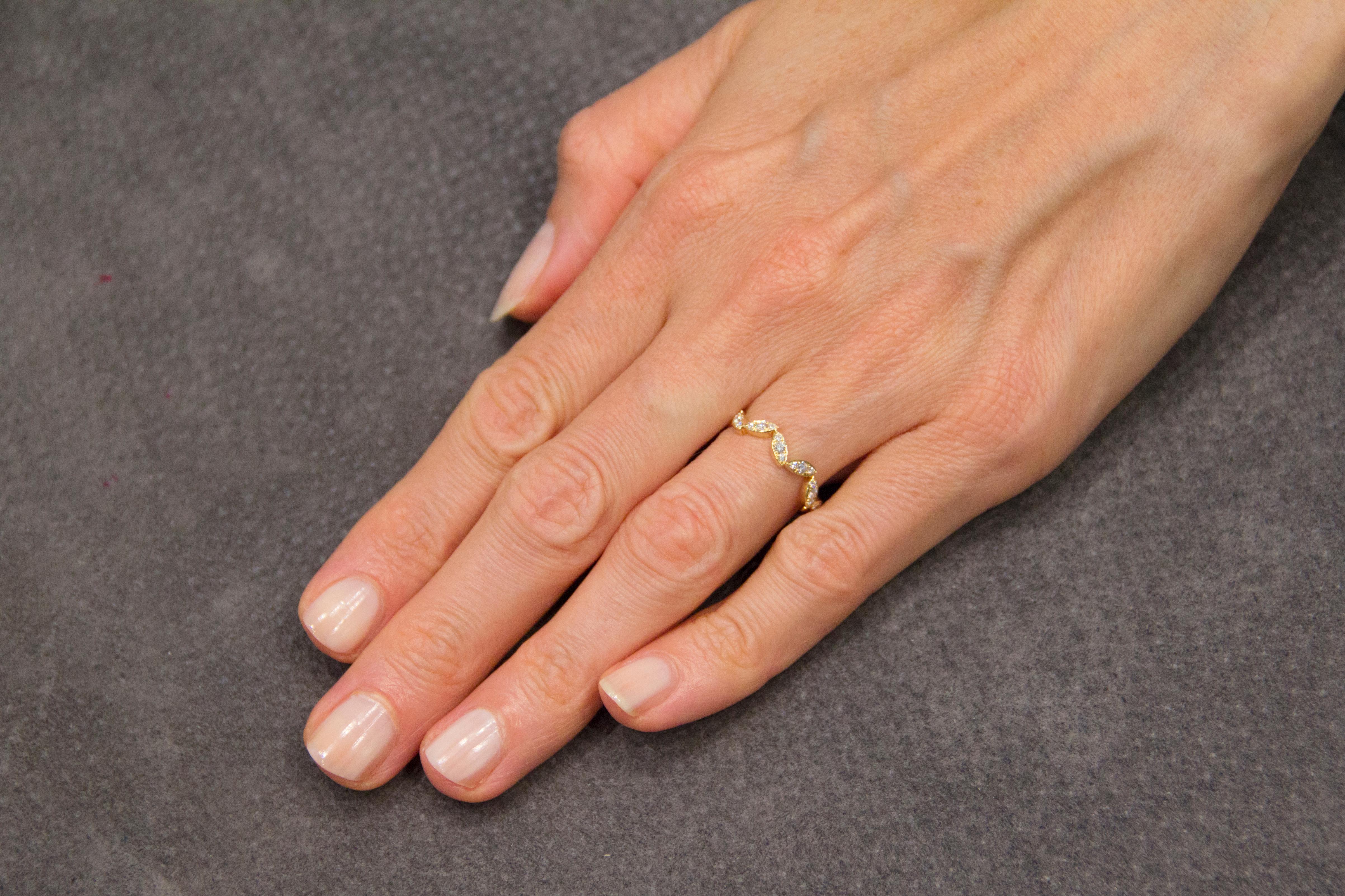 Women's Alex Jona White Diamonds 18 Karat Yellow Gold Ring For Sale