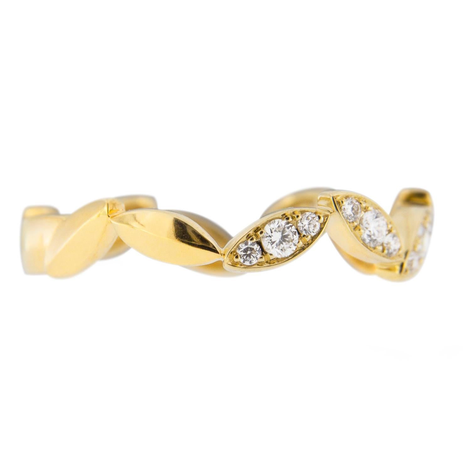 Alex Jona White Diamonds 18 Karat Yellow Gold Ring For Sale 1