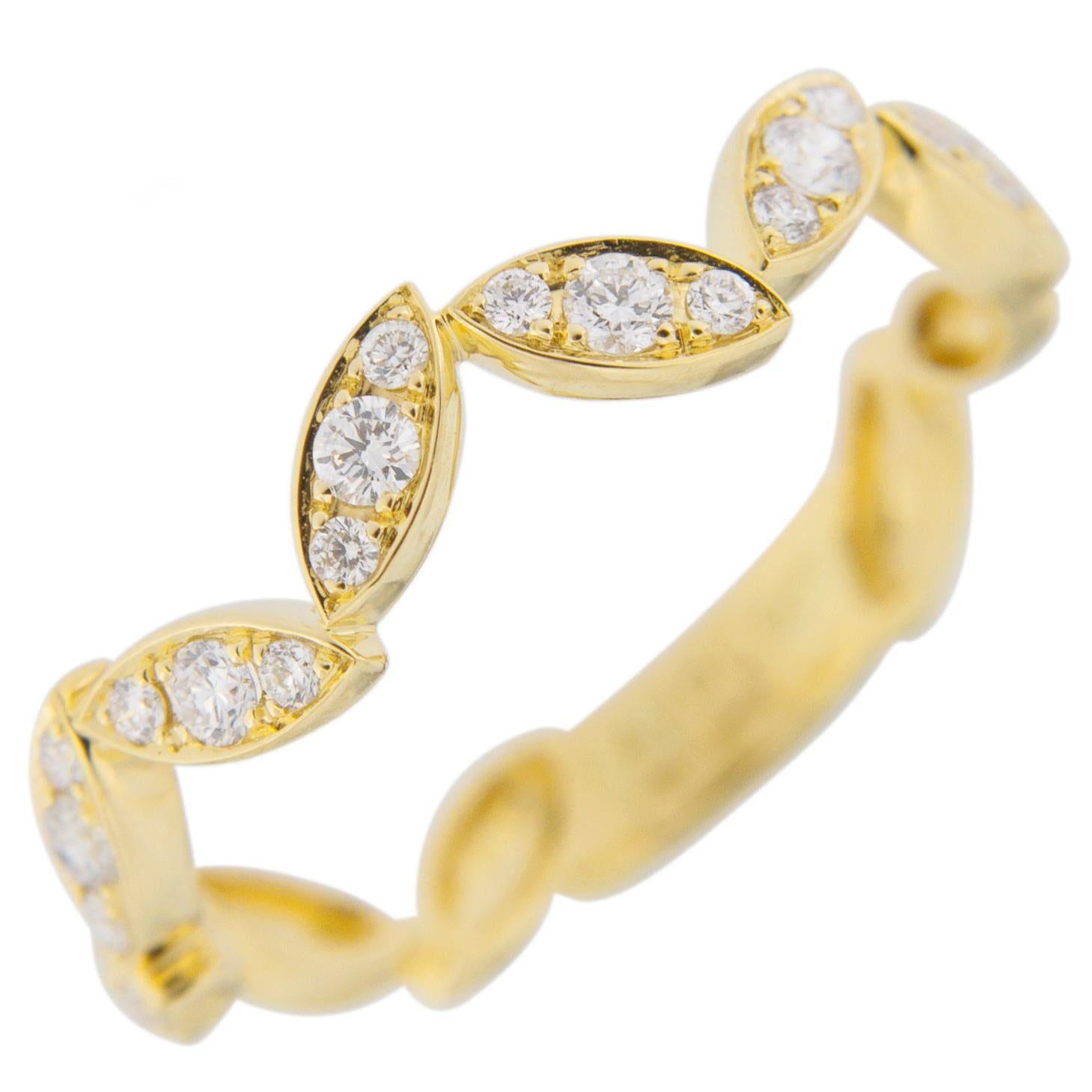Alex Jona White Diamonds 18 Karat Yellow Gold Ring For Sale 2