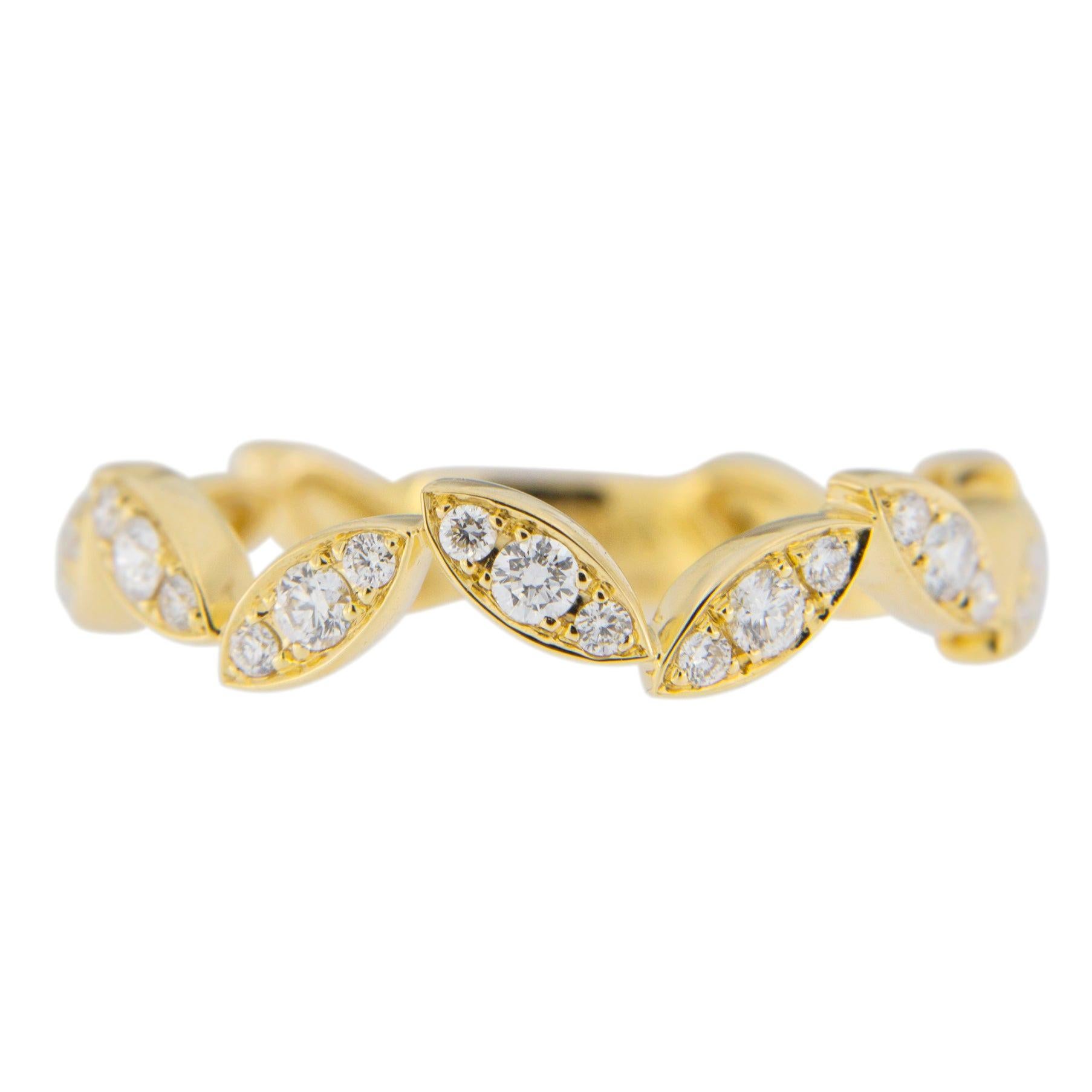 Alex Jona White Diamonds 18 Karat Yellow Gold Ring For Sale