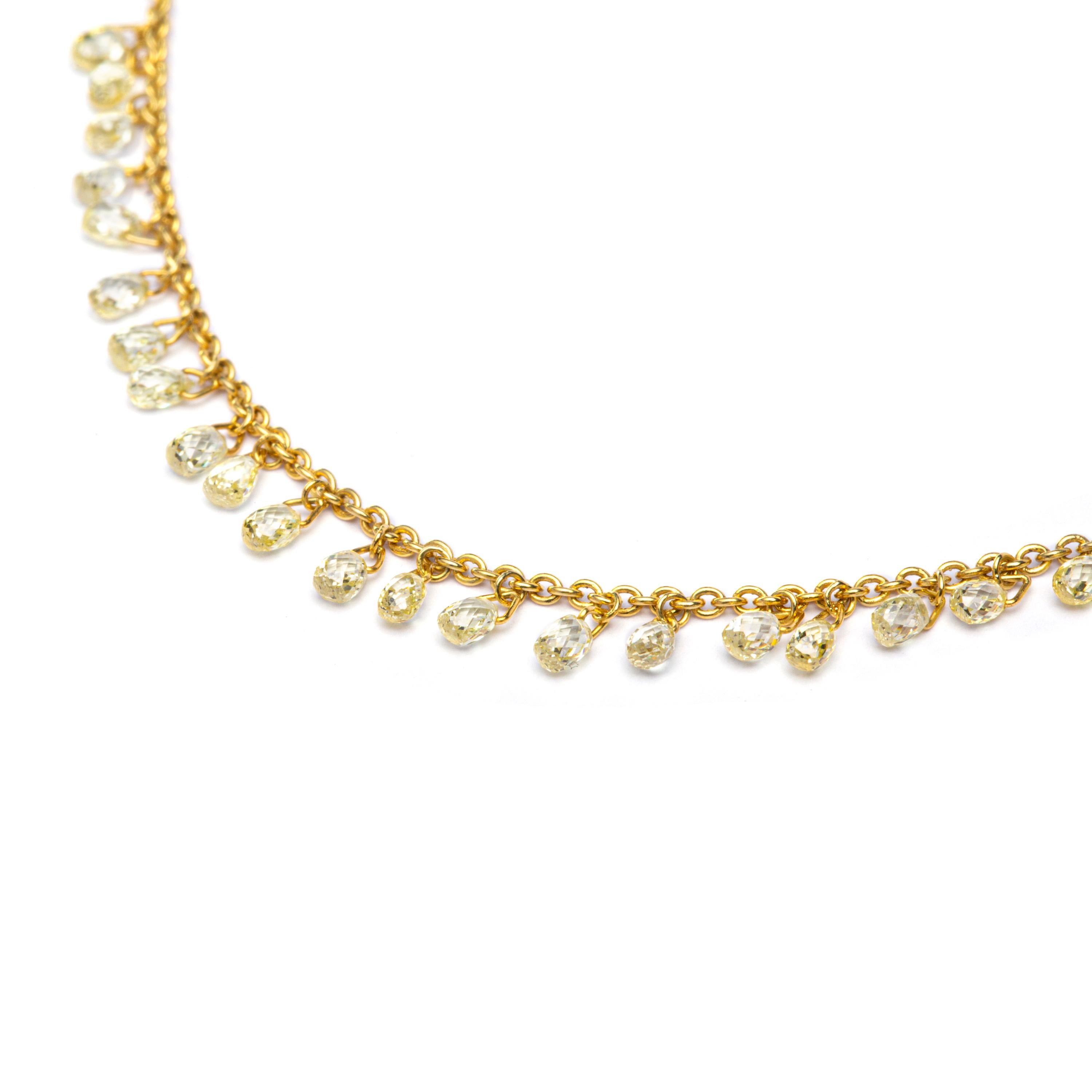 Pear Cut Alex Jona Yellow Diamond 18 Karat Yellow Gold Necklace