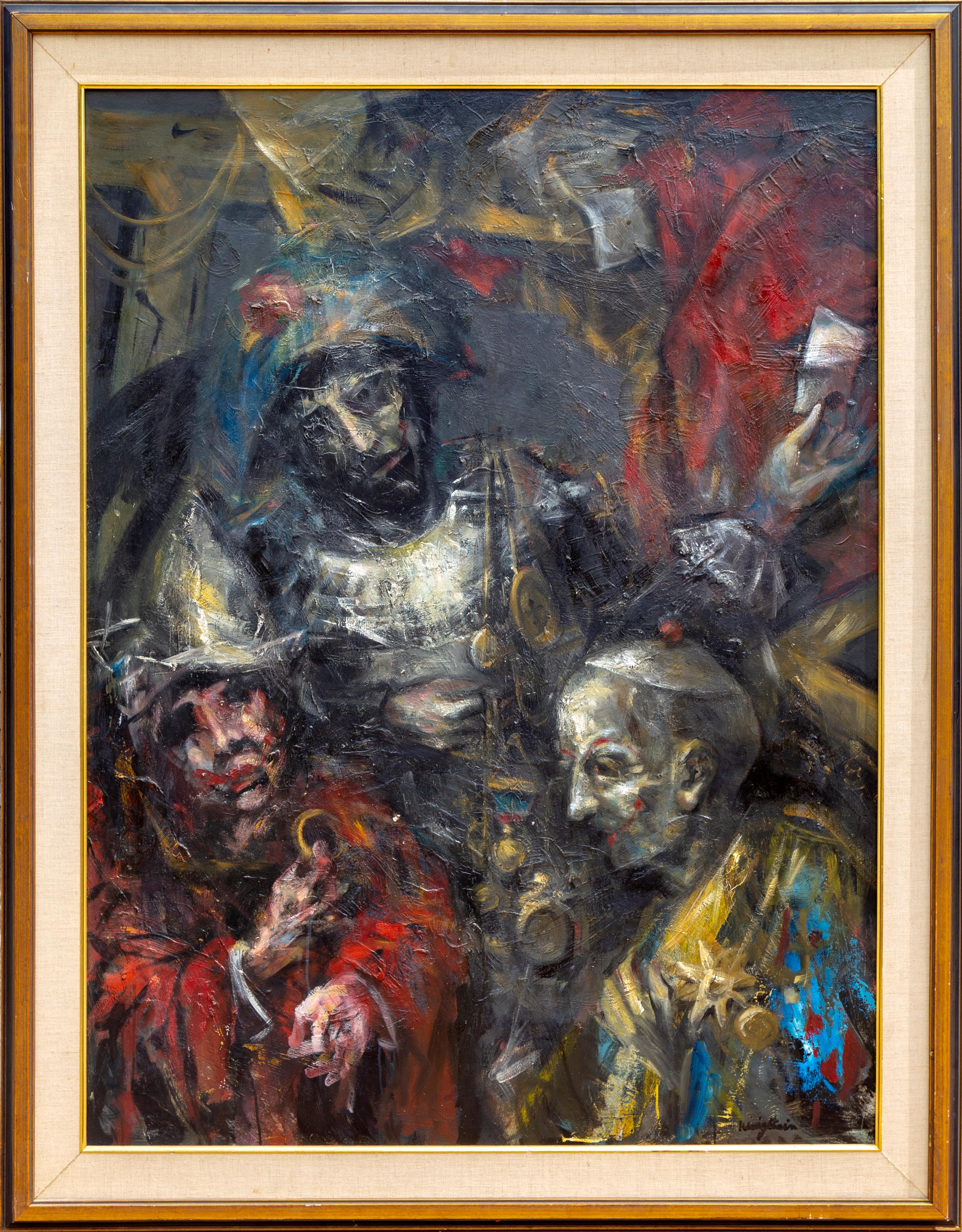 Jonah Kinigstein Figurative Painting - Clown Group