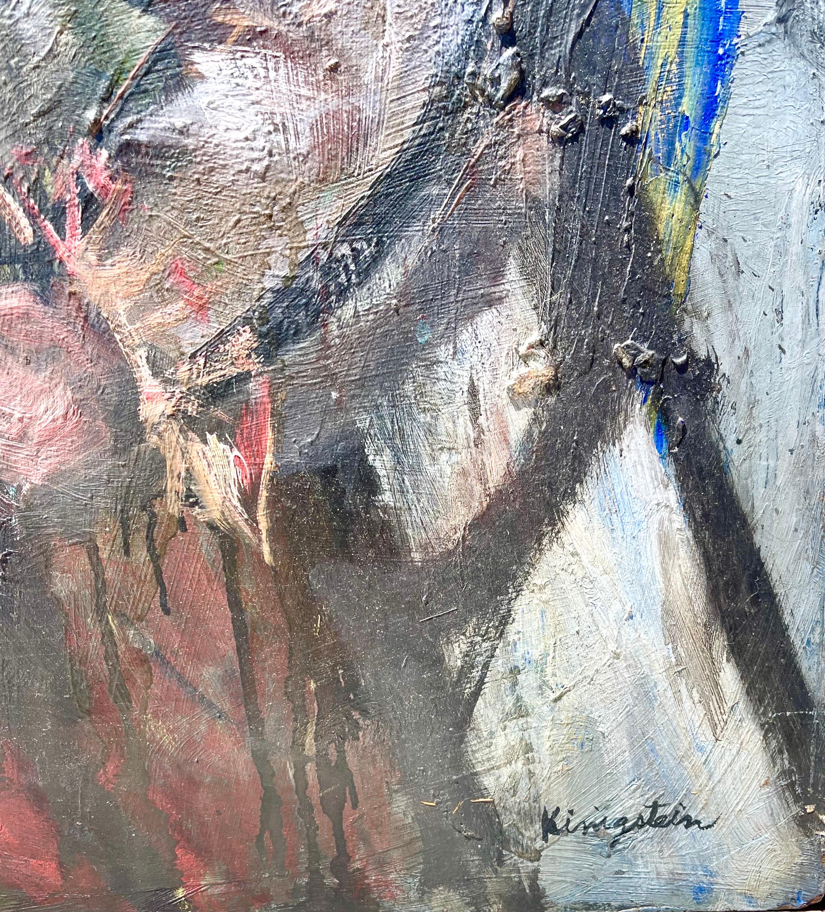 Grande peinture à l'huile expressionniste figurative redécouverte de l'artiste new-yorkais en vente 5