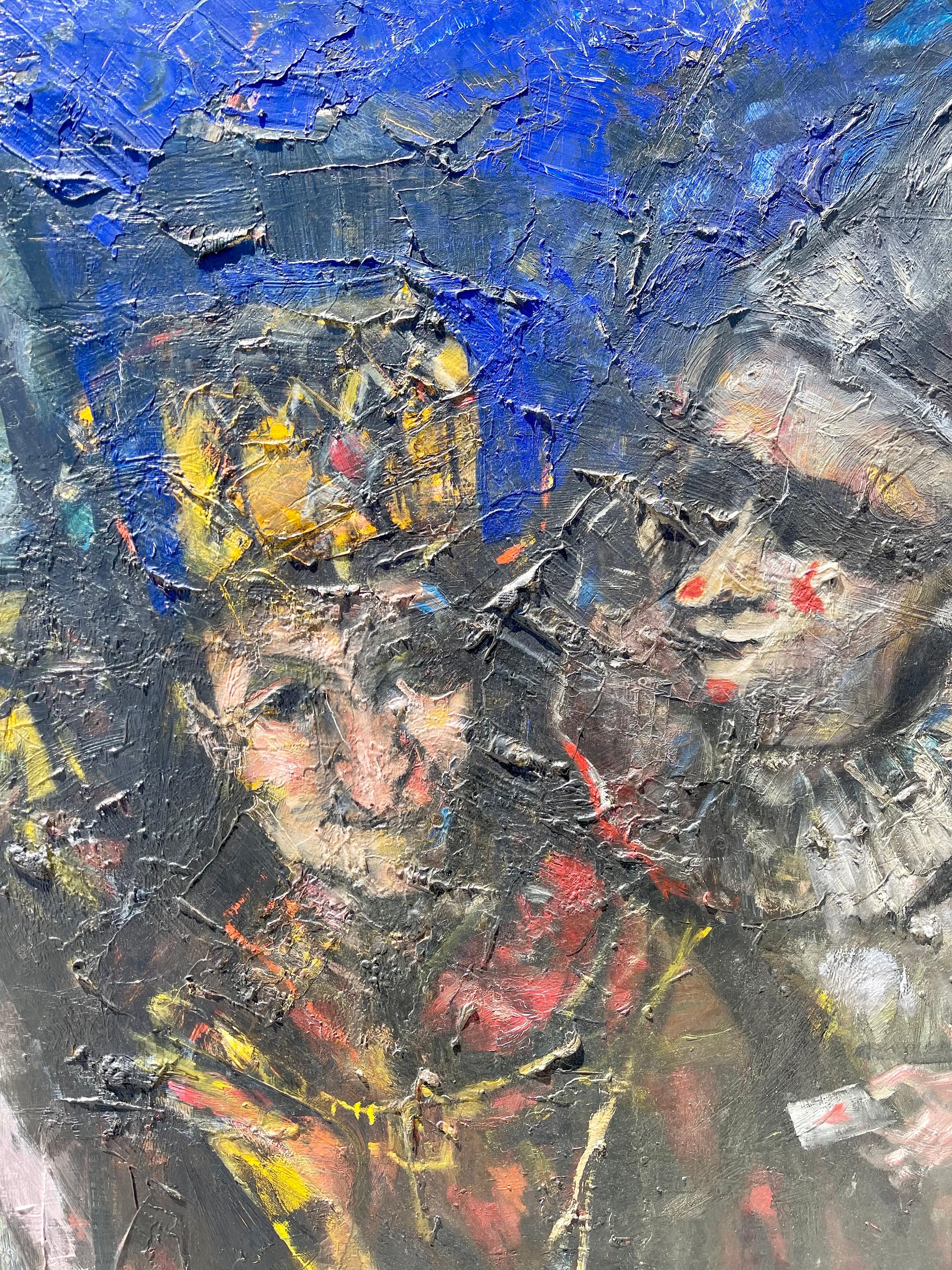 Großes figuratives expressionistisches Ölgemälde Wiederentdeckter Künstler aus New York City im Angebot 8