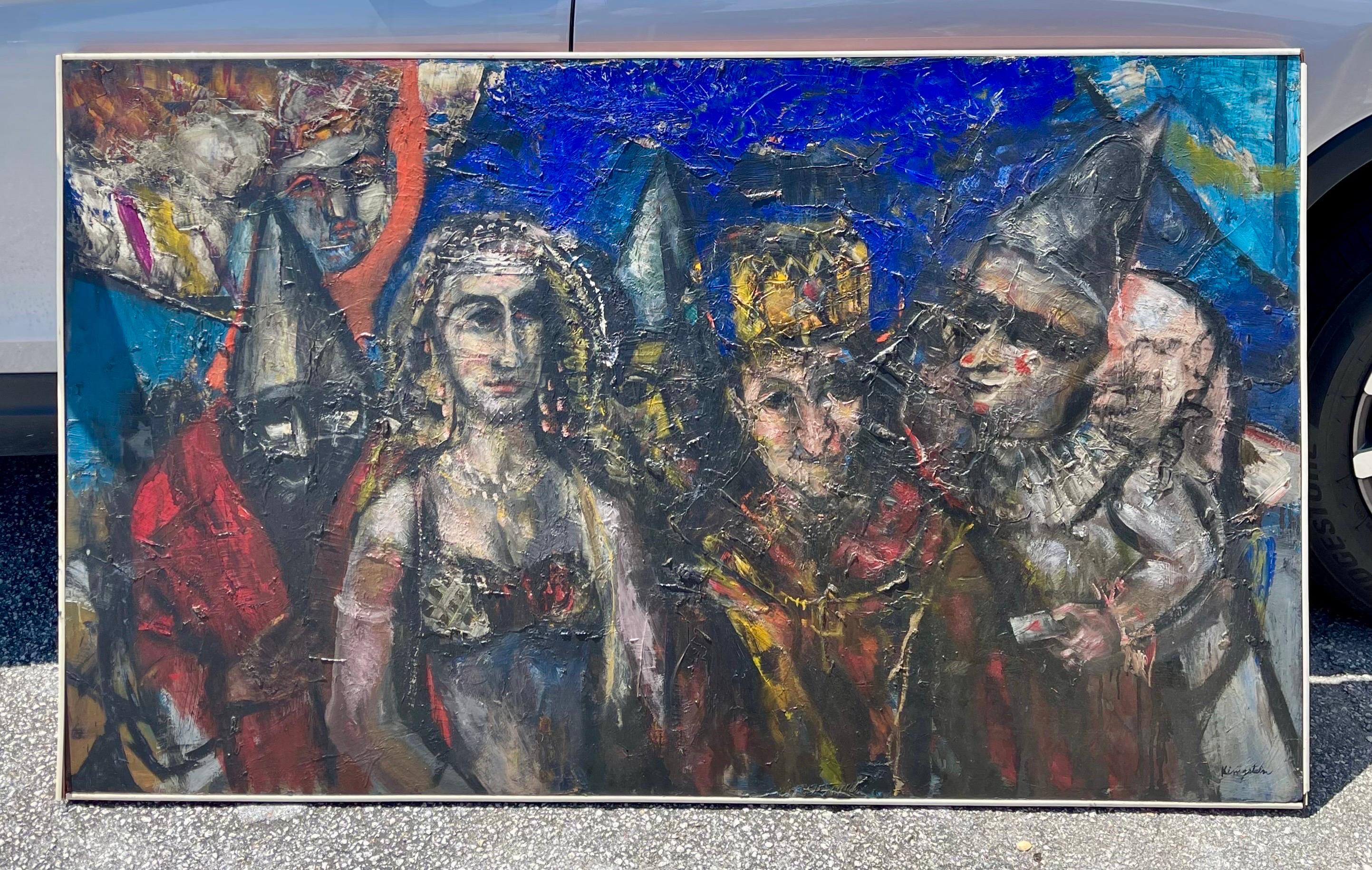 Großes figuratives expressionistisches Ölgemälde Wiederentdeckter Künstler aus New York City im Angebot 10