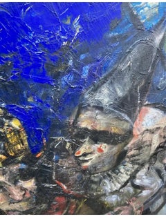 Large Figurative Expressionist Oil Painting Rediscovered New York City Artist