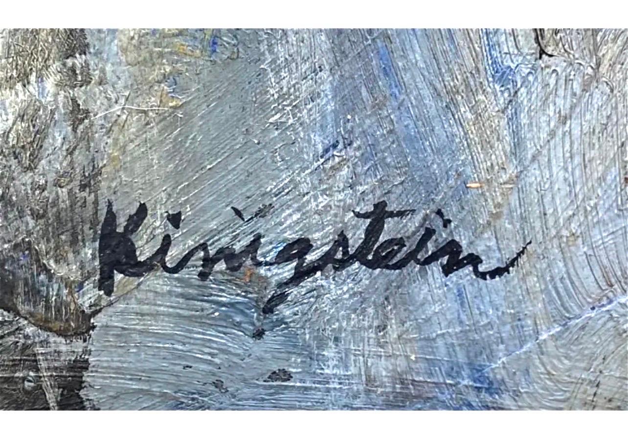 Gran óleo expresionista figurativo Redescubierto Artista de Nueva York - Painting Expresionista de Jonah Kinigstein