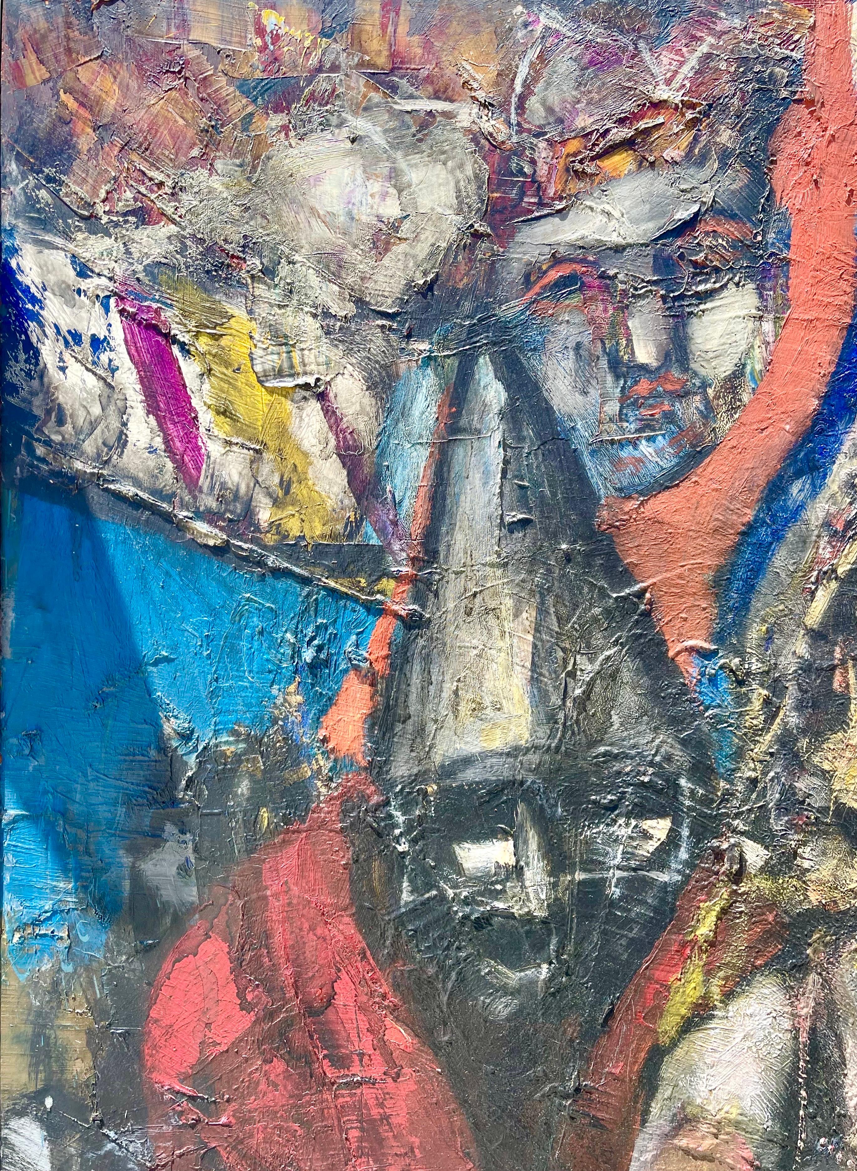 Großes figuratives expressionistisches Ölgemälde Wiederentdeckter Künstler aus New York City im Angebot 2