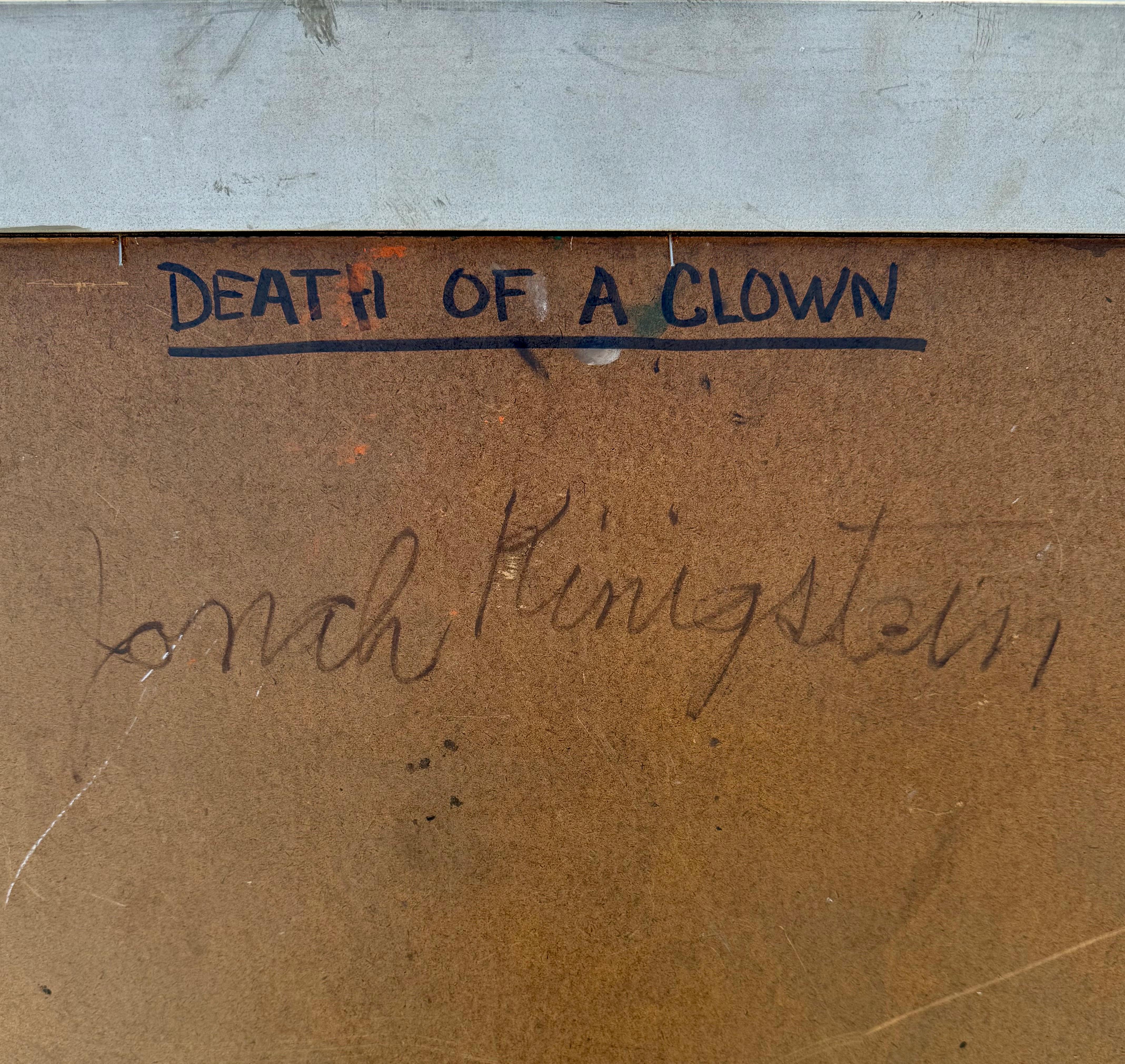 Grande peinture à l'huile Scène de cirque Clowns Redécouverte NY Artiste Jonah Kinigstein en vente 14