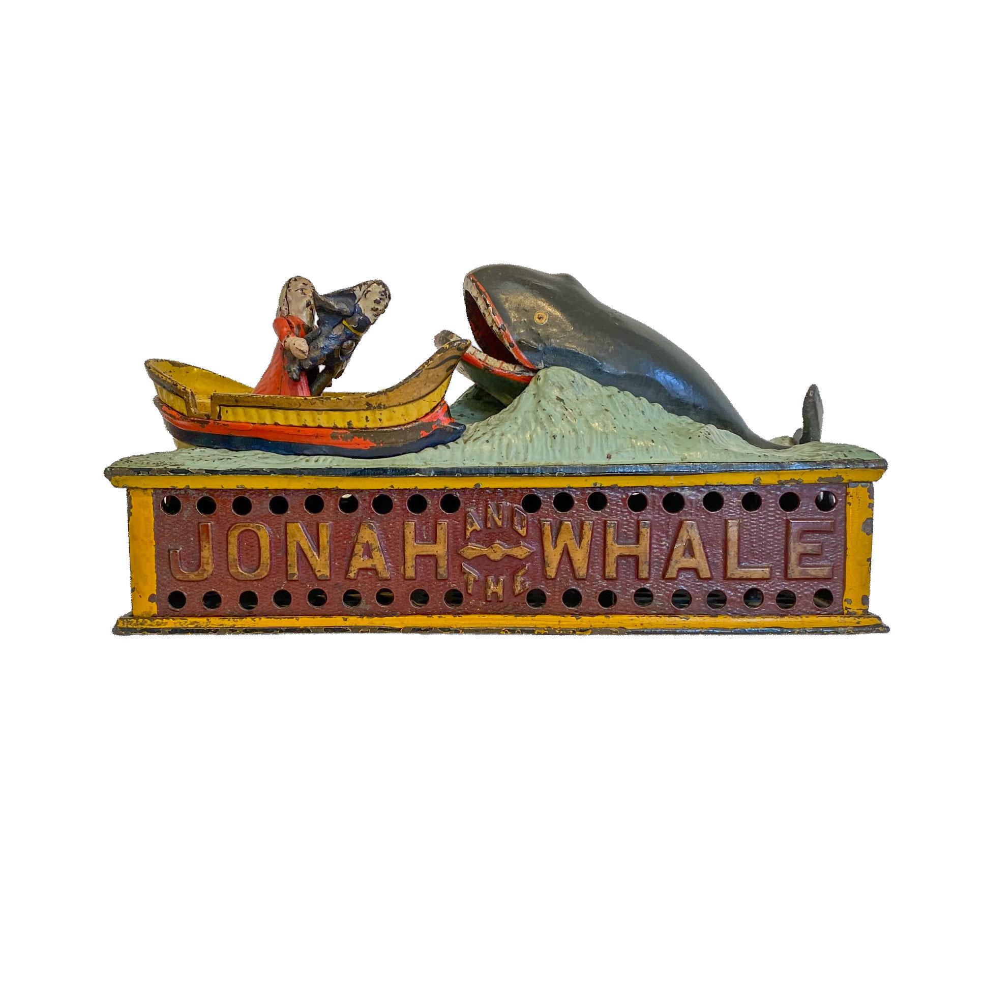 Jonah and the Whale Bank, patented on July 15th in 1890 by Charles G. Shepard and Peter Adams and manufactured by Shepard Hardware Company of Buffalo, New York
Original paint in excellant condition.



