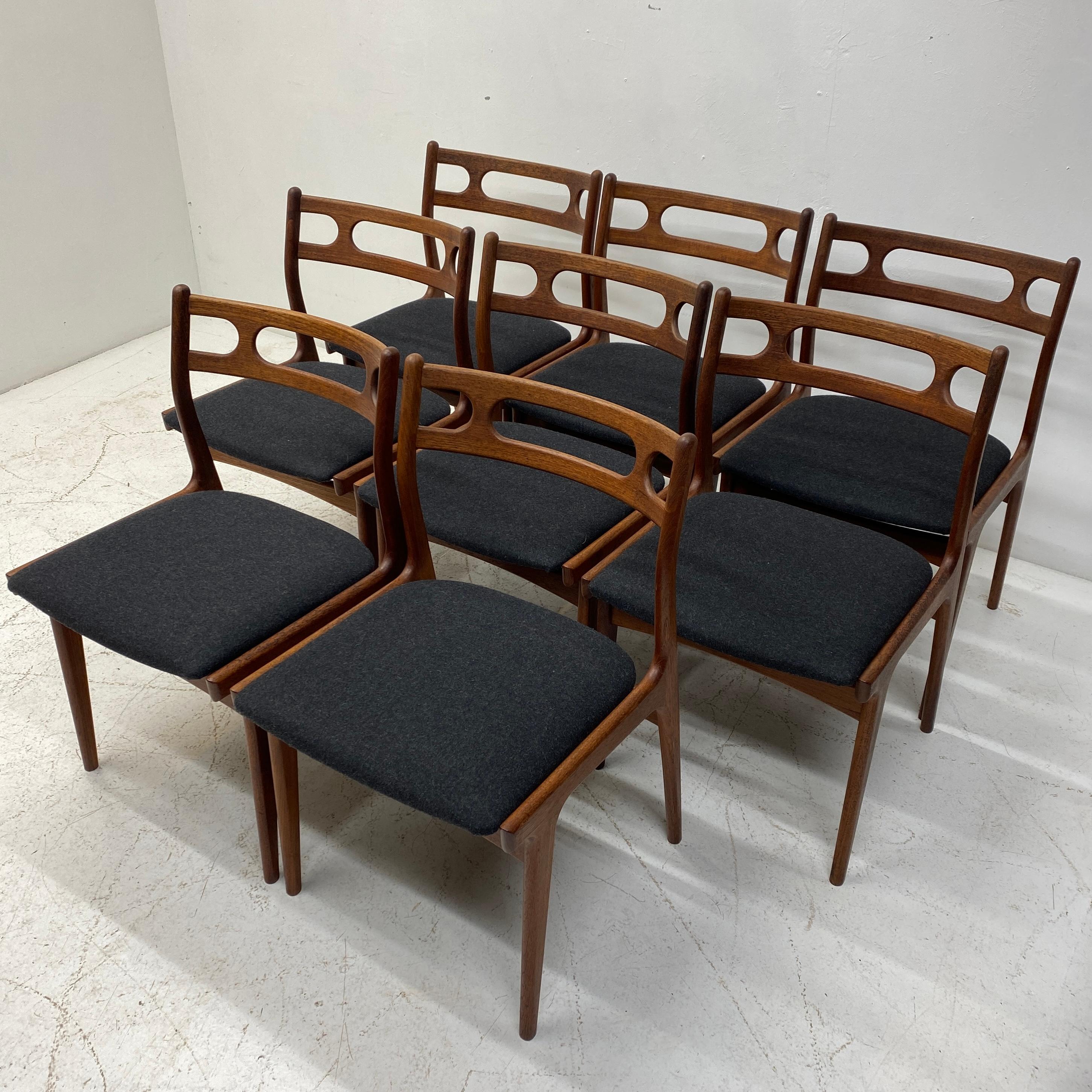 Mid-20th Century Jonannes Anderson Dining Chairs Model 138 Set of Eight