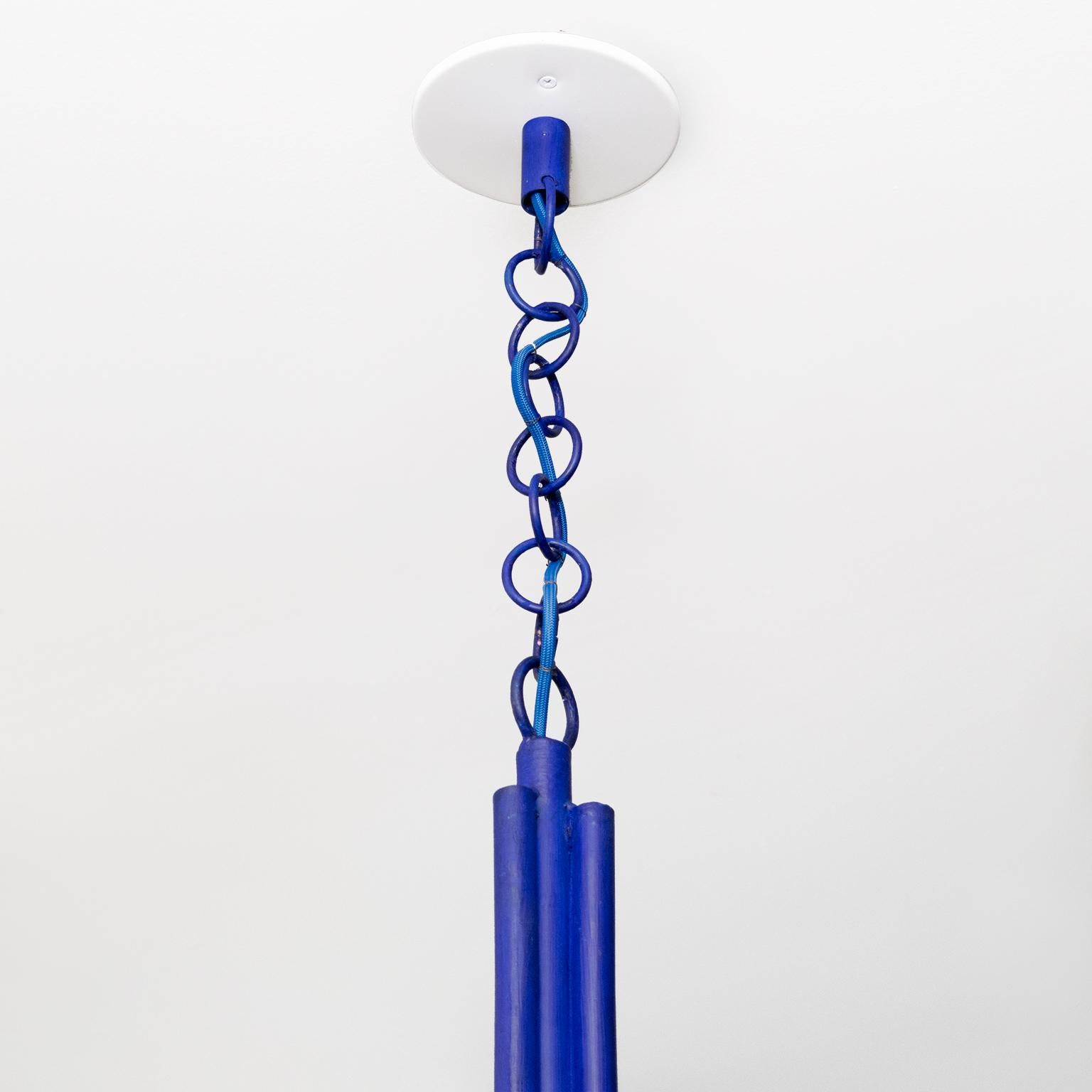 Jonas Bohlin 3-Arm Chandelier in Ultramarine Blue 'A' In Good Condition For Sale In New York, NY