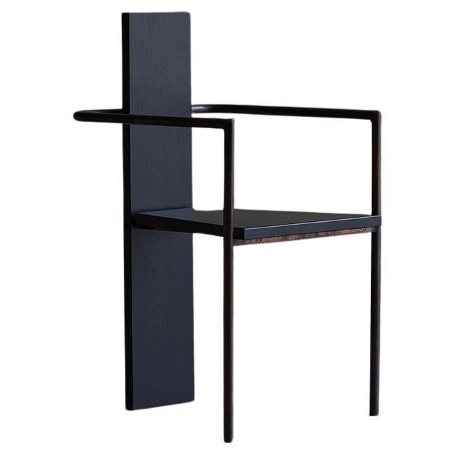 Jonas Bohlin, Wooden Concrete Chair, black, Produced by Källemo For Sale