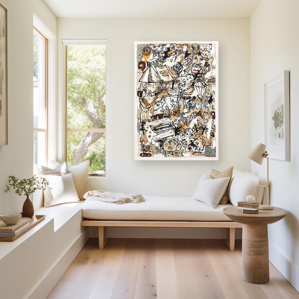Swedish artist Jonas Fisch’s imagery is vibrantly buzzing with colorful commentary on society - past and present - morphed into figures, words, and shapes. His heavily layered canvases are the foundations of a new visual dialogue. Fisch paints with