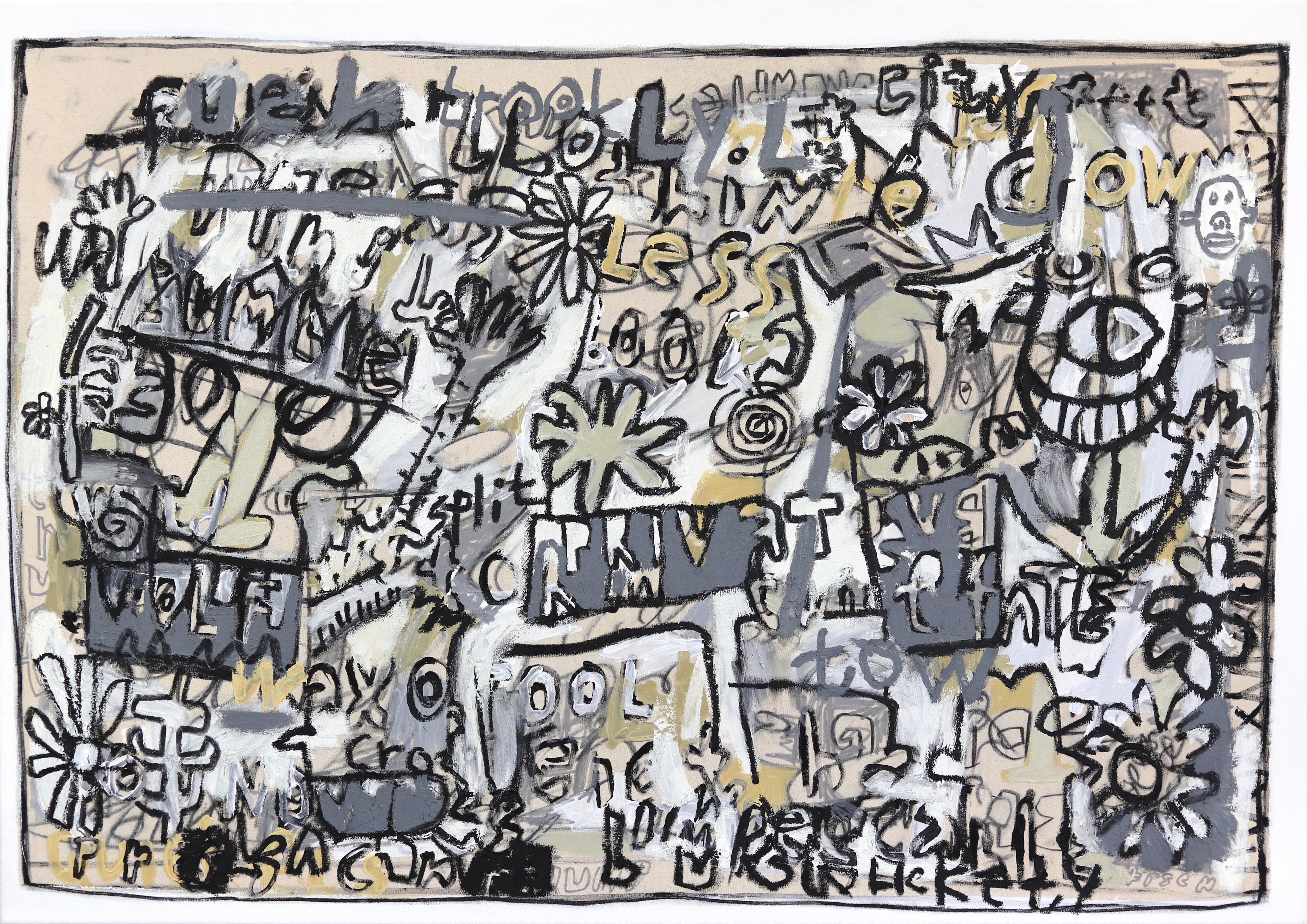 Jonas Fisch Abstract Painting - City Feet - Abstract Energetic Expressionist Spontaneous Contemporary Painting