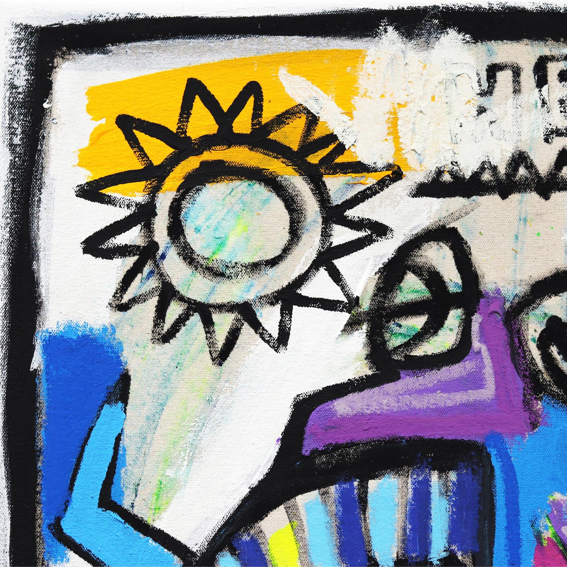 Sparamonete - Stratificazione di figure astratte blu Pittura contemporanea - Painting Espressionismo astratto di Jonas Fisch