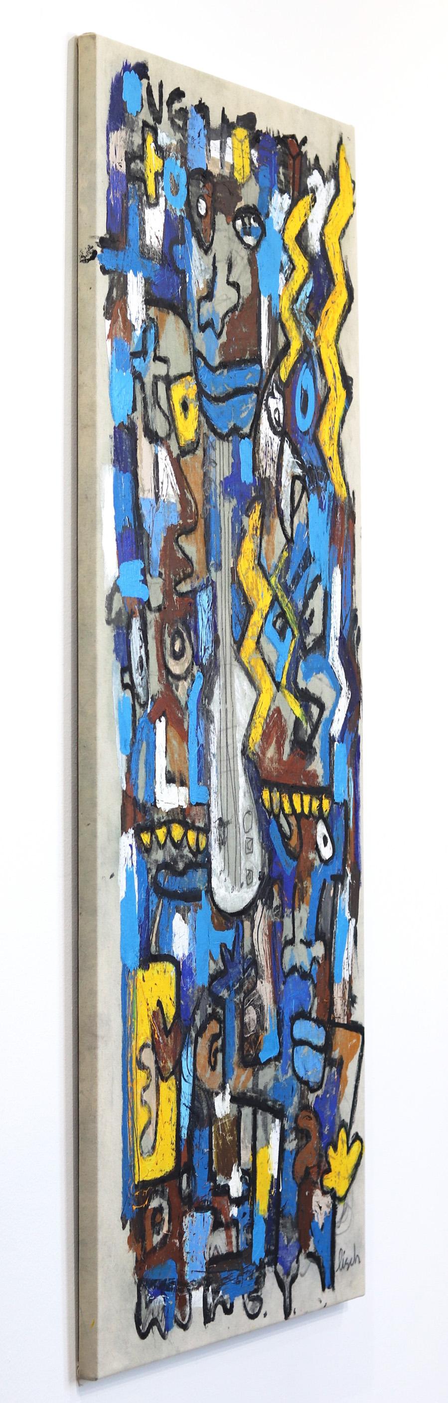 Jimi électrique - Gris Abstract Painting par Jonas Fisch